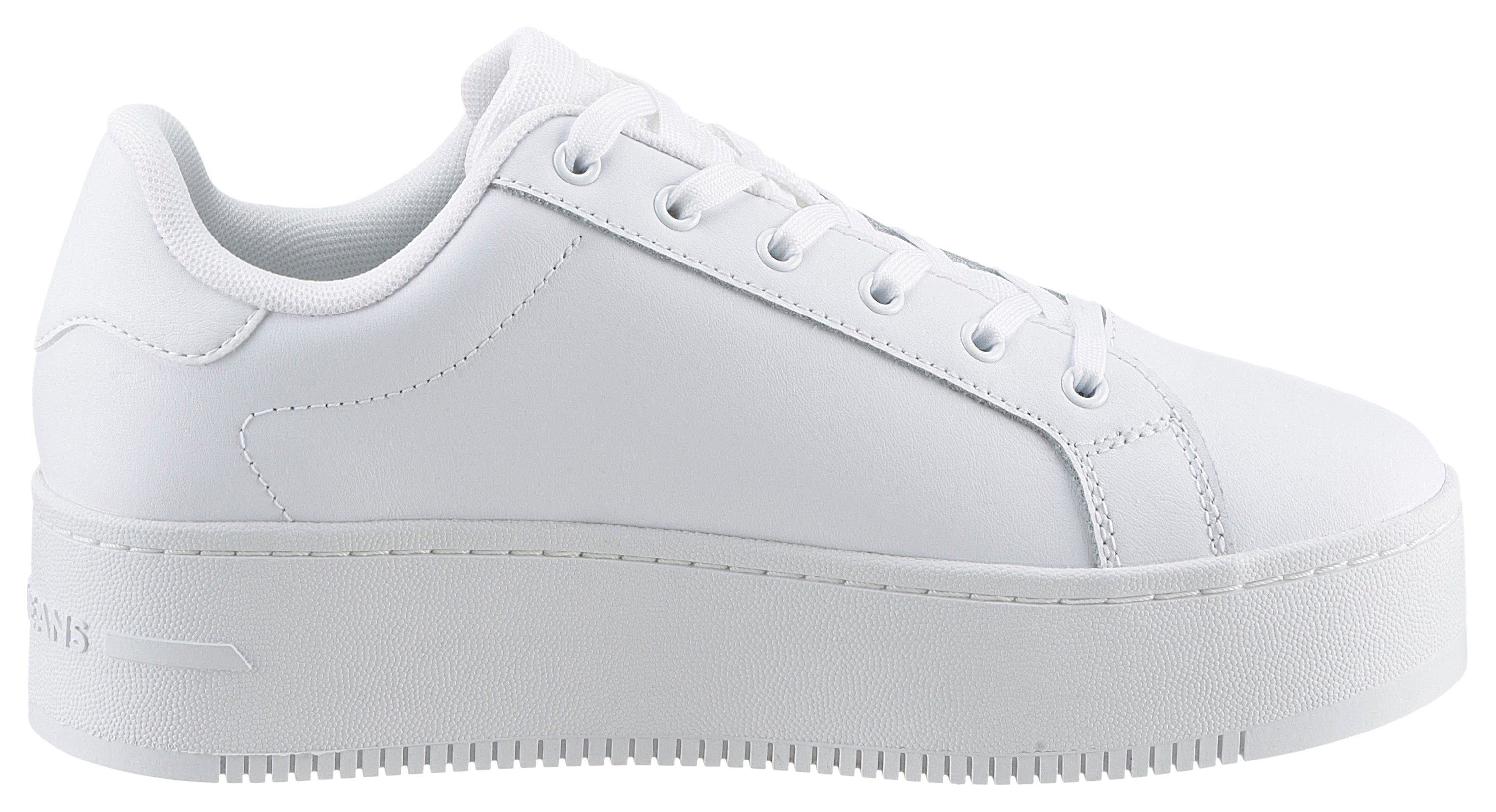 TOMMY JEANS Plateausneakers TJW FLATFORM ESS , vrijetijdsschoen, halfschoen, veterschoen met gepolsterde schacht