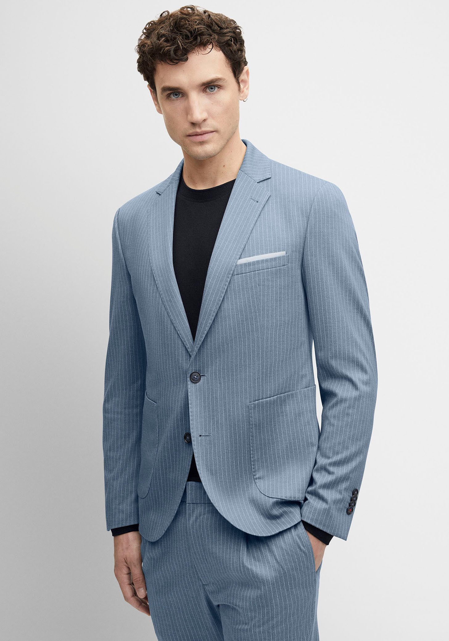 Cinque Colbert bij een pak CIDATI in discreet streep patroon heren colberts & blazers maat 56 blauw
