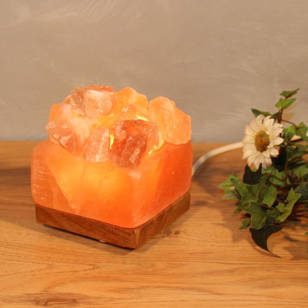 HIMALAYA SALT DREAMS Zoutkristal-tafellamp Zoutkristallen kom Met de hand gemaakt van zoutkristal - iedere steen uniek, H: ca.10 cm (1 stuk)