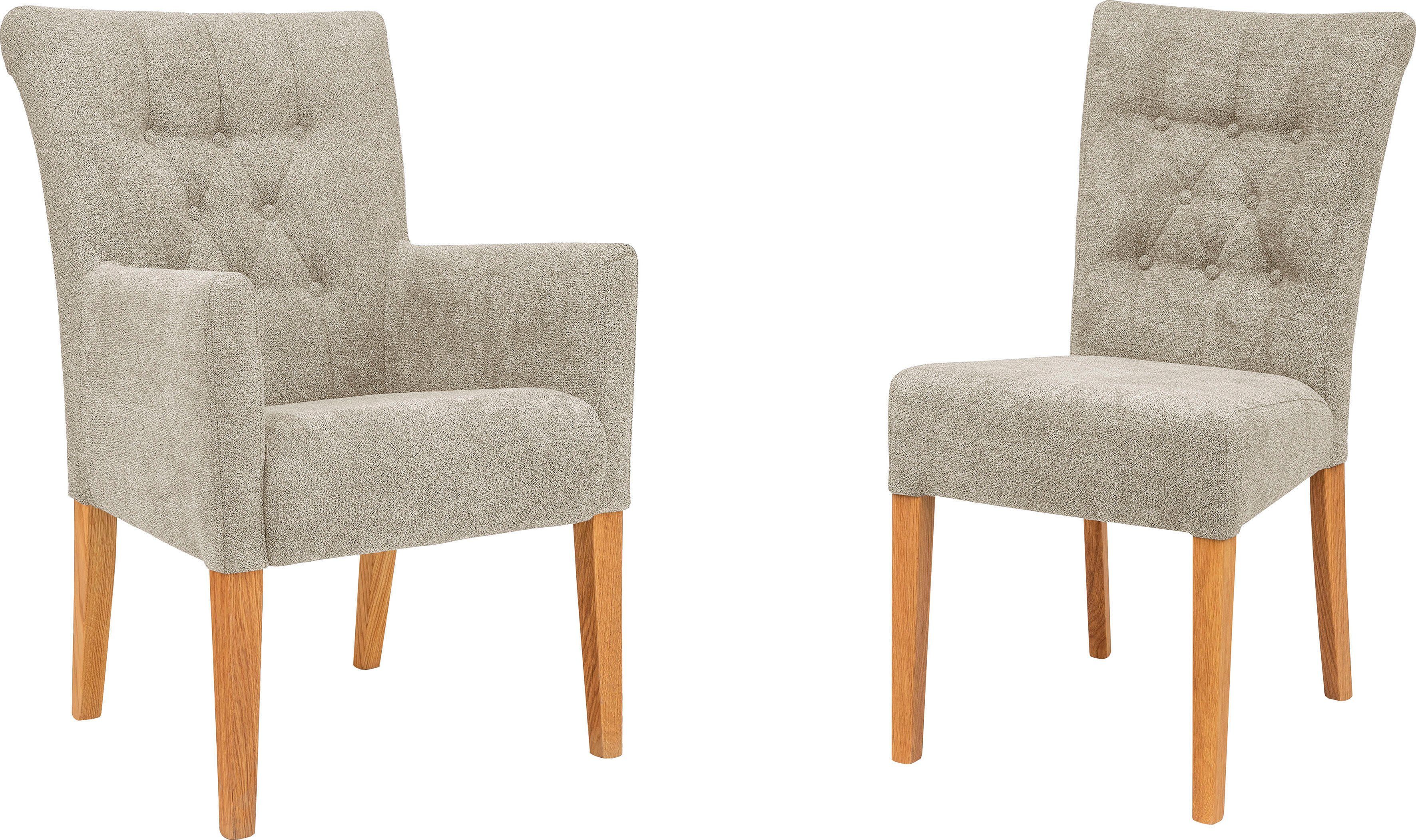 Home affaire Stoel Queen Eetkamerstoel met capitonnage, set van 2, 4 of 6