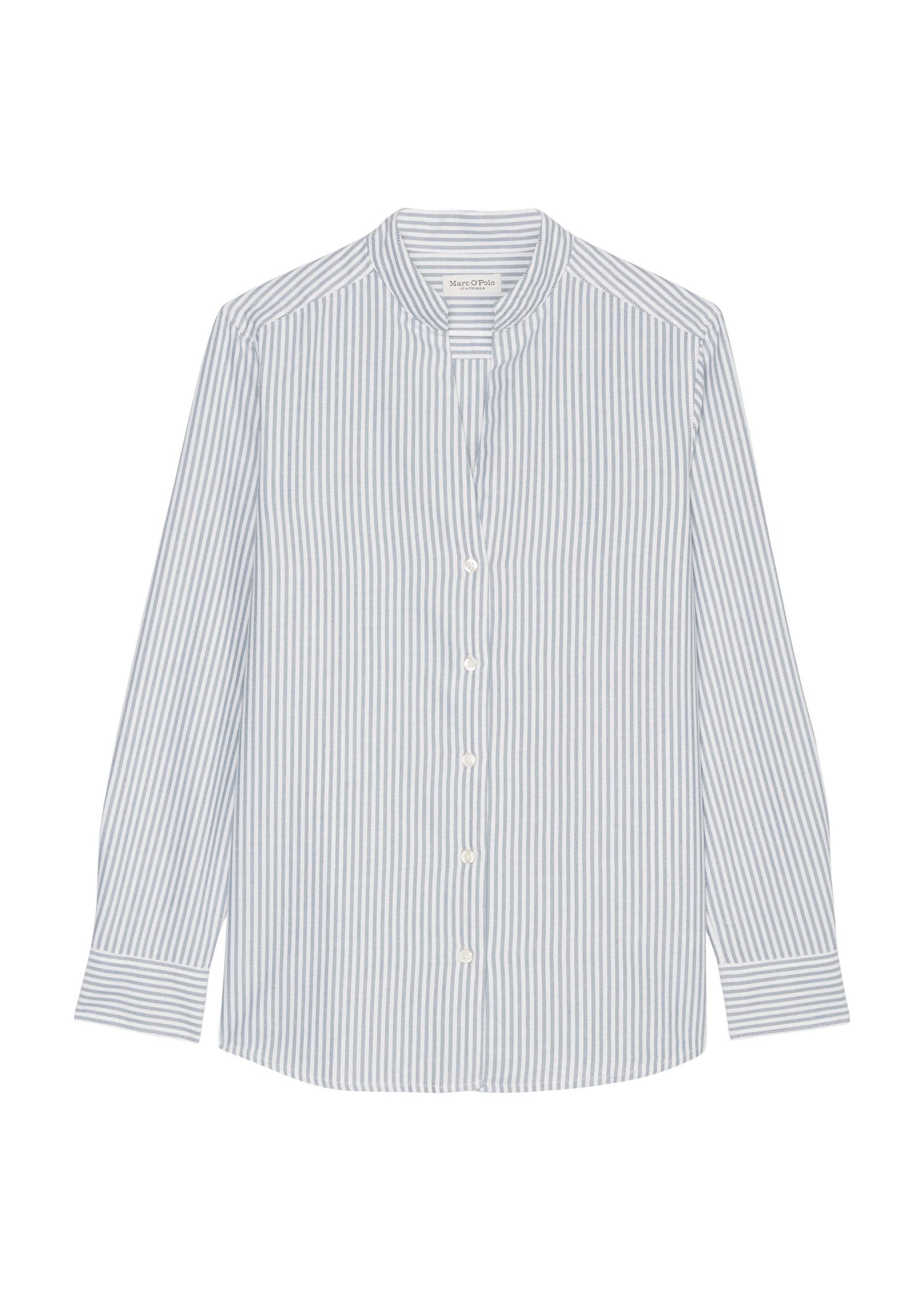 Marc O'Polo Blouse met lange mouwen Gestreepte opstaande kraag-blouse regular