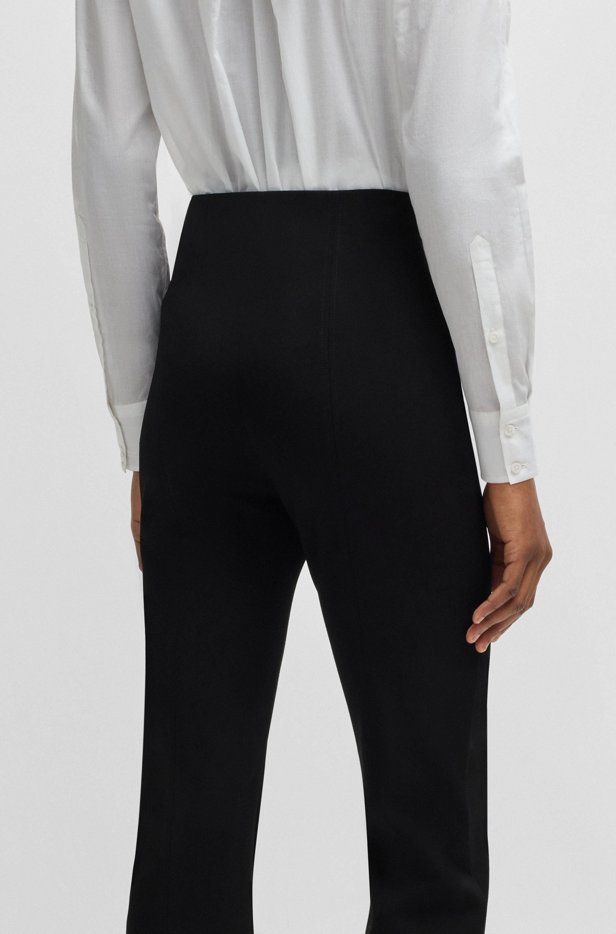 Boss Orange Geweven broek Taboot Premium Damesmode met zijrits, flared vorm, milano kwaliteit loungewear