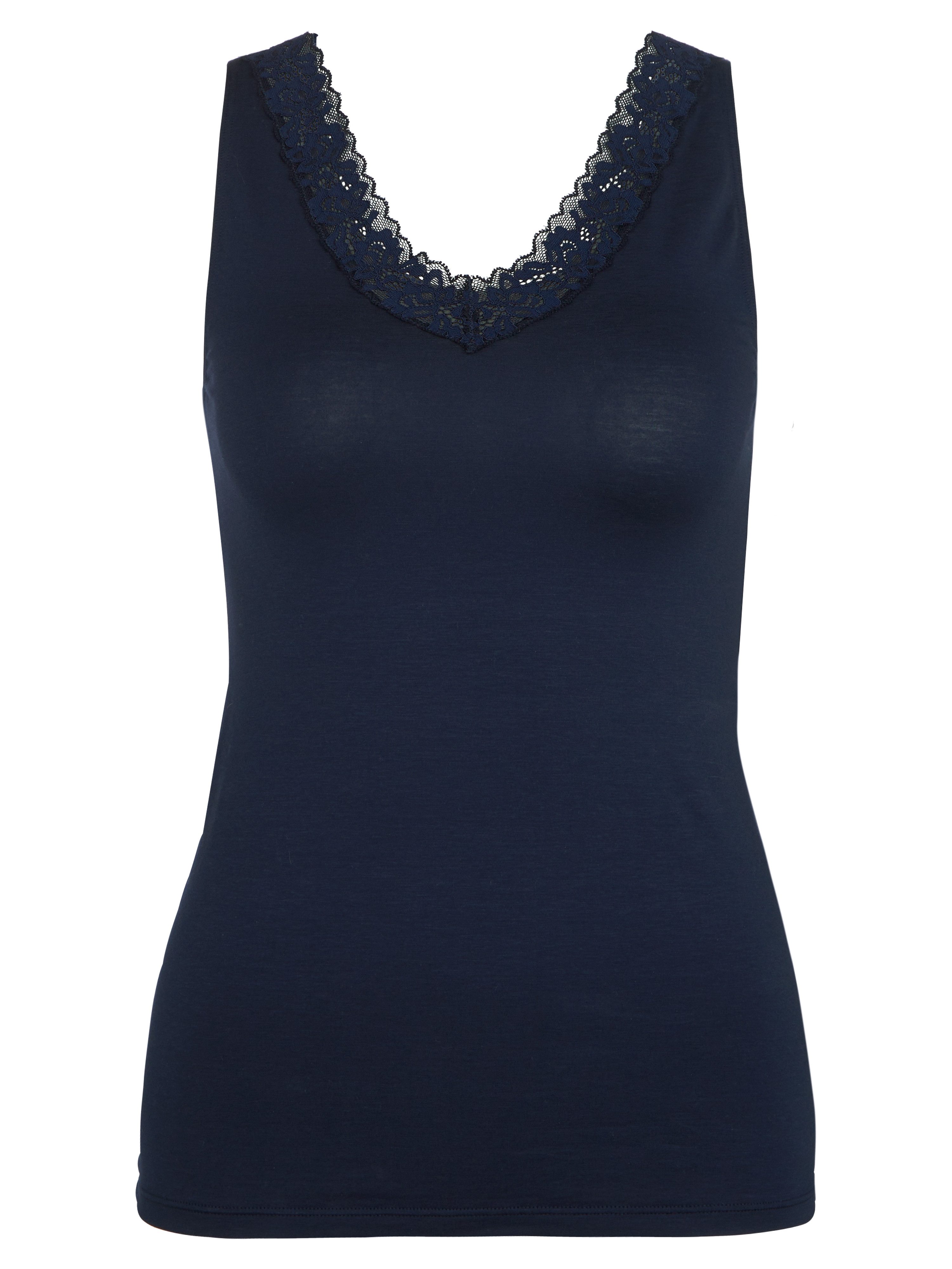 CALIDA Hemd Natural Comfort Lace Tank-top, katoen-top met mooie kant