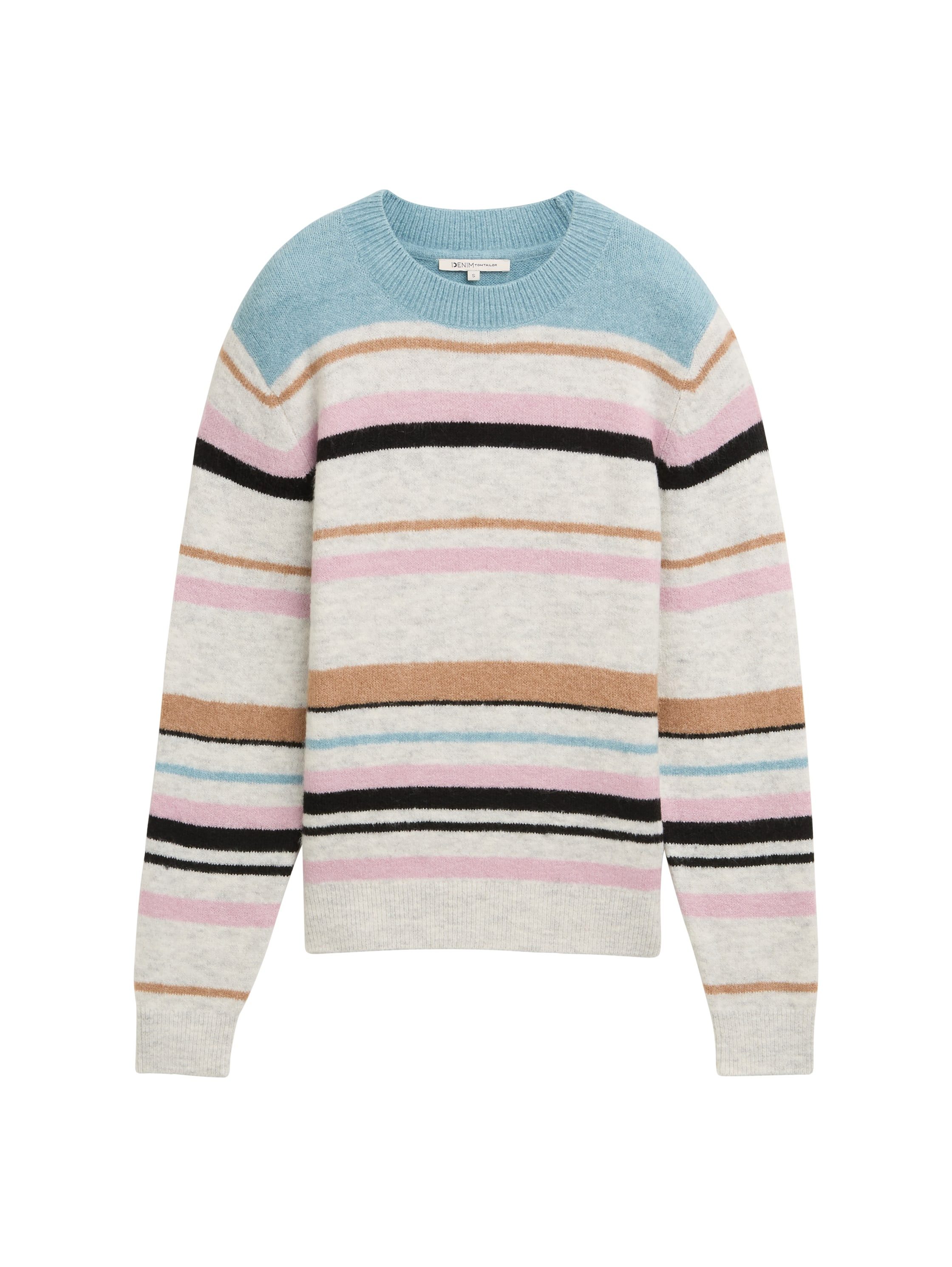 Tom Tailor Denim Gebreide trui met gestreept patroon