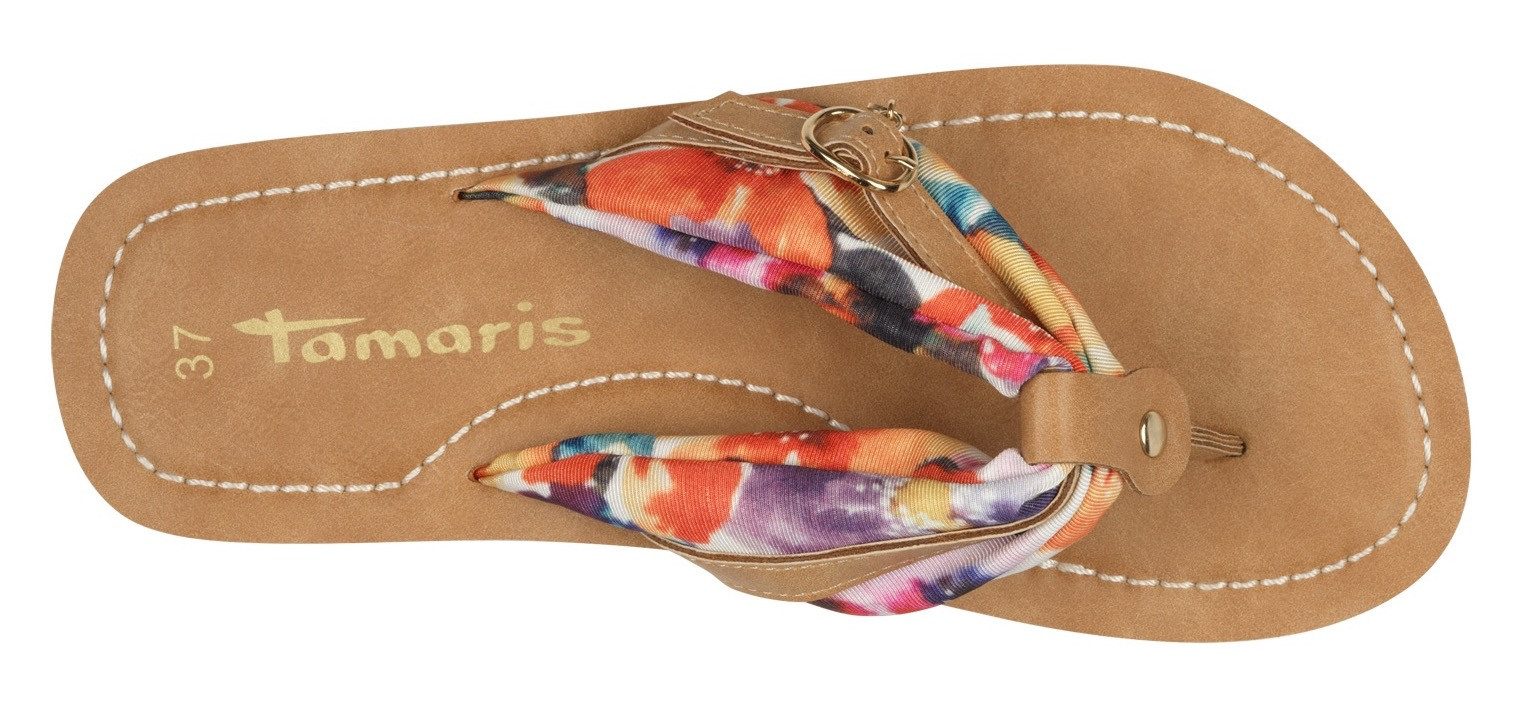 Tamaris Teenslippers Avril , zomerschoenen, flats, slippers met t-logo hanger