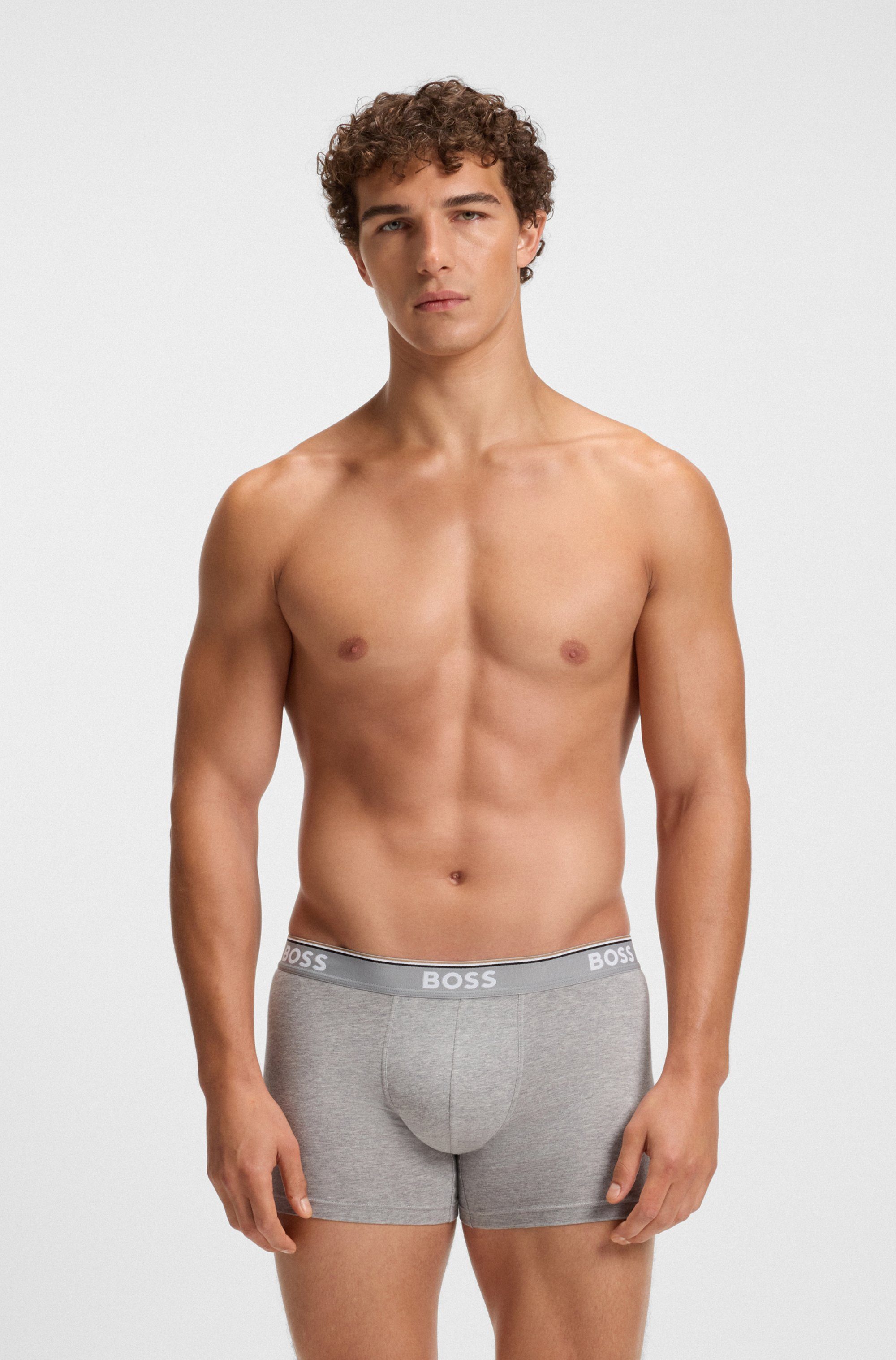 BOSS Lange boxershort BRIEF 3 PACK met in kleur bijpassende weefband (3 stuks)