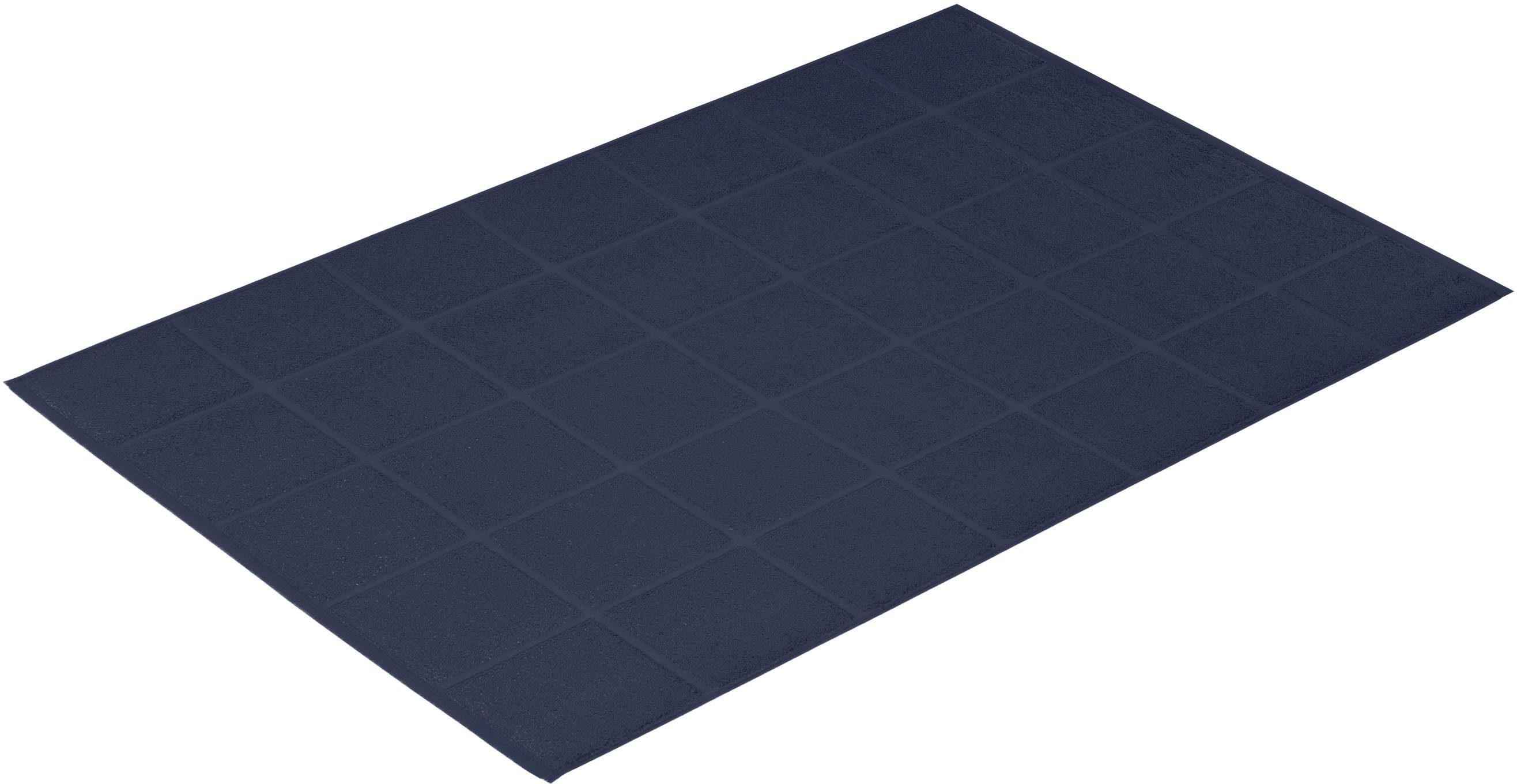Vossen Badmat "Pratos" Badmat, uni kleuren, ruit ontwerp (1 stuk) badmatten blauw