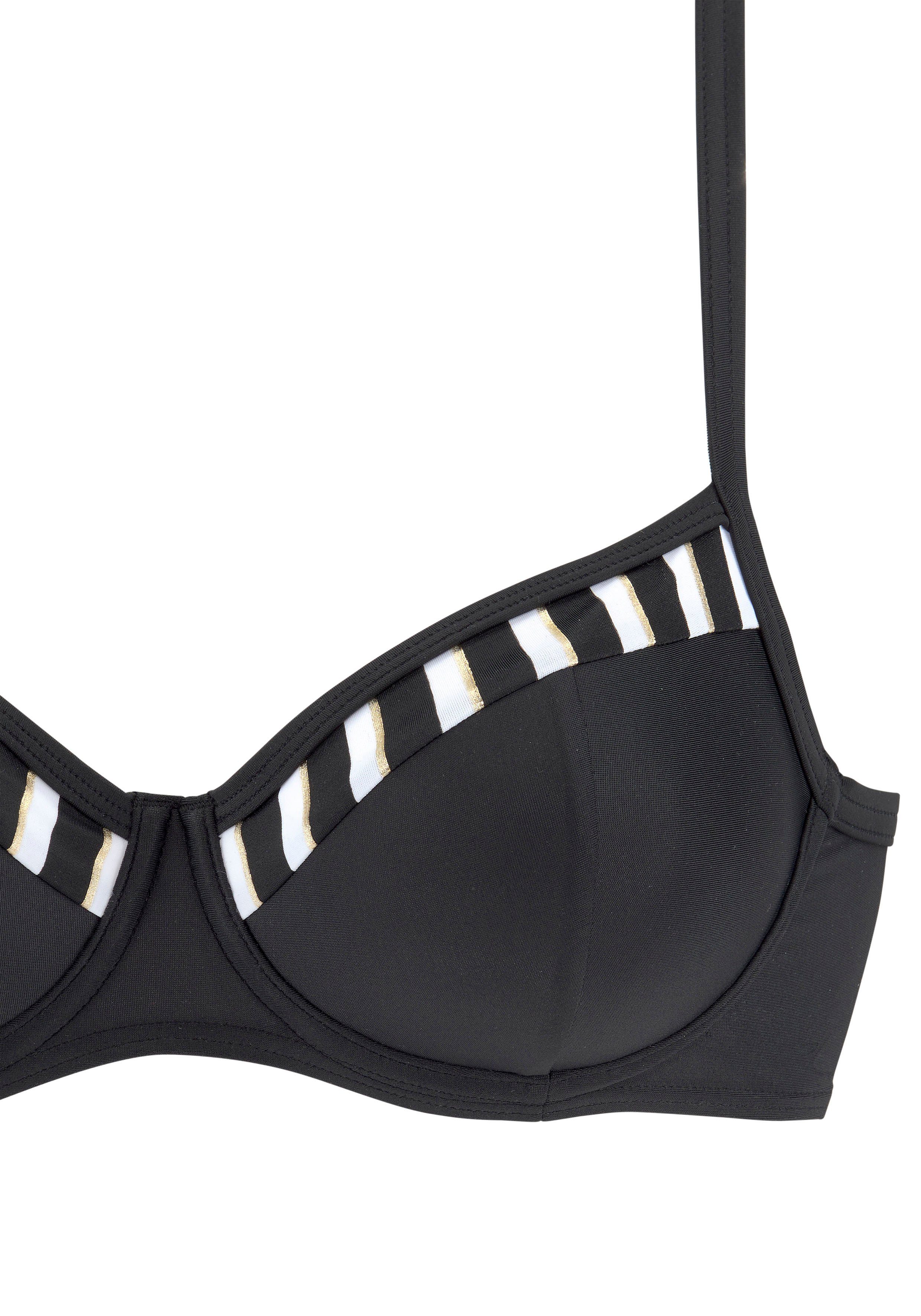 Lascana Beugelbikini met goudkleurige strepen