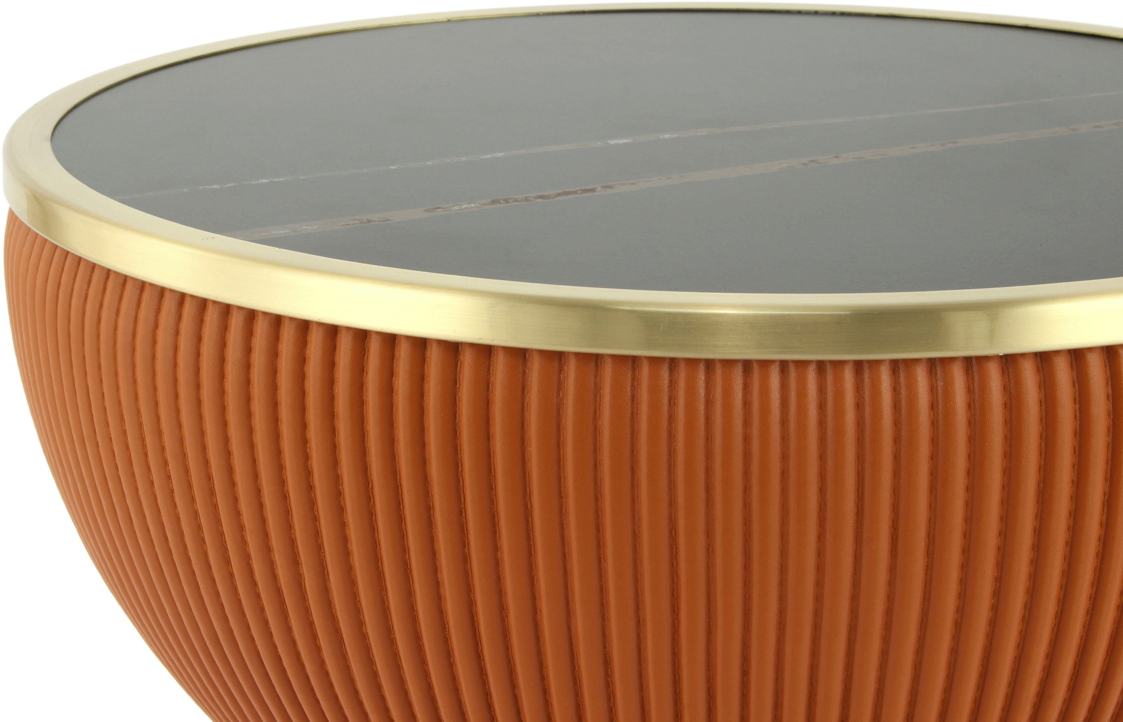 Kayoom Bijzettafel Jokai 225, ijzeren frame, PU-stof bekleding, gesinterde steenplaat (1 stuk)