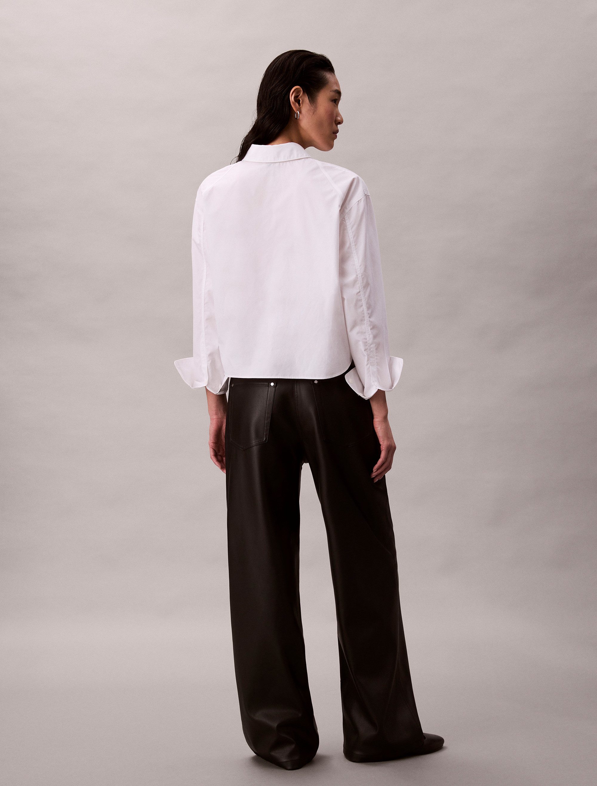 Calvin Klein Imitatieleren broek FAUX LEATHER 5PKT PANT