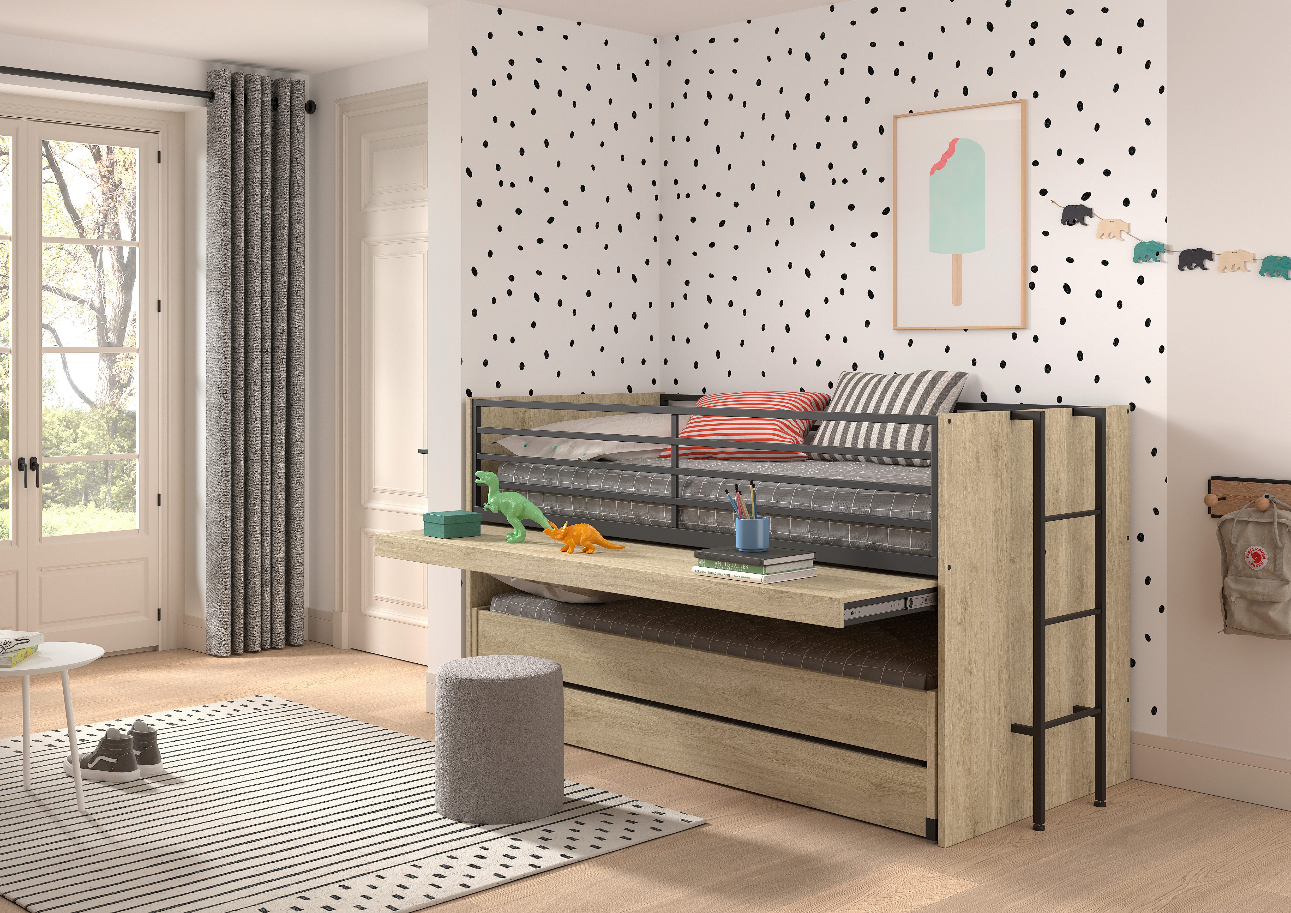 Home affaire Stapelbed Praktisch stapelbed met veel functionaliteit, 2 decors om uit te kiezen