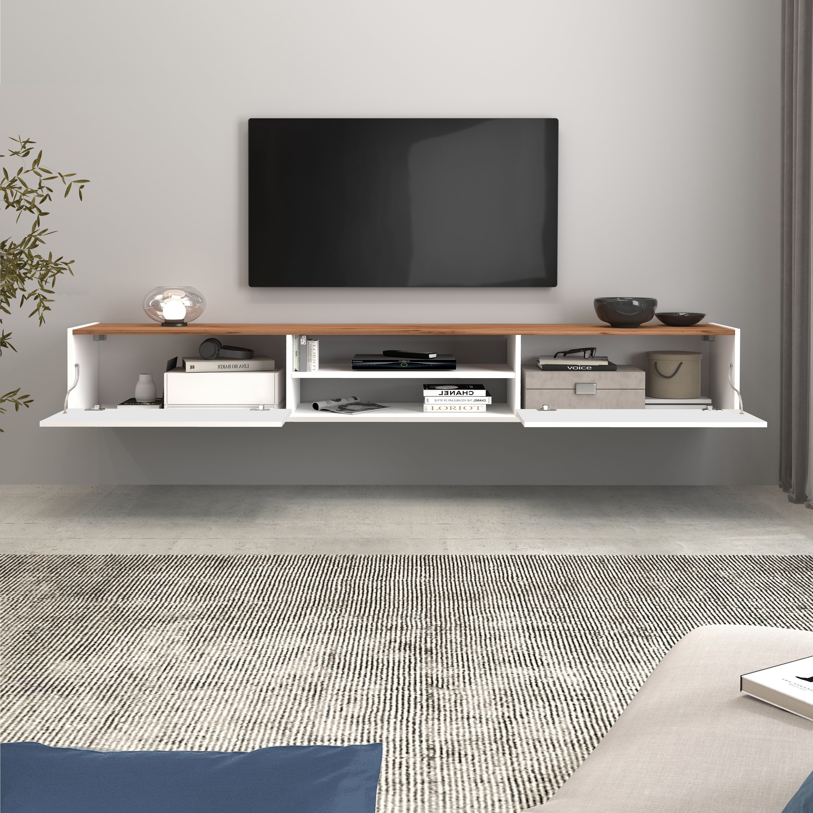 INOSIGN Tv-meubel Garda staand en hangend met 2 kleppen, 1 legplank, breedte 210 cm