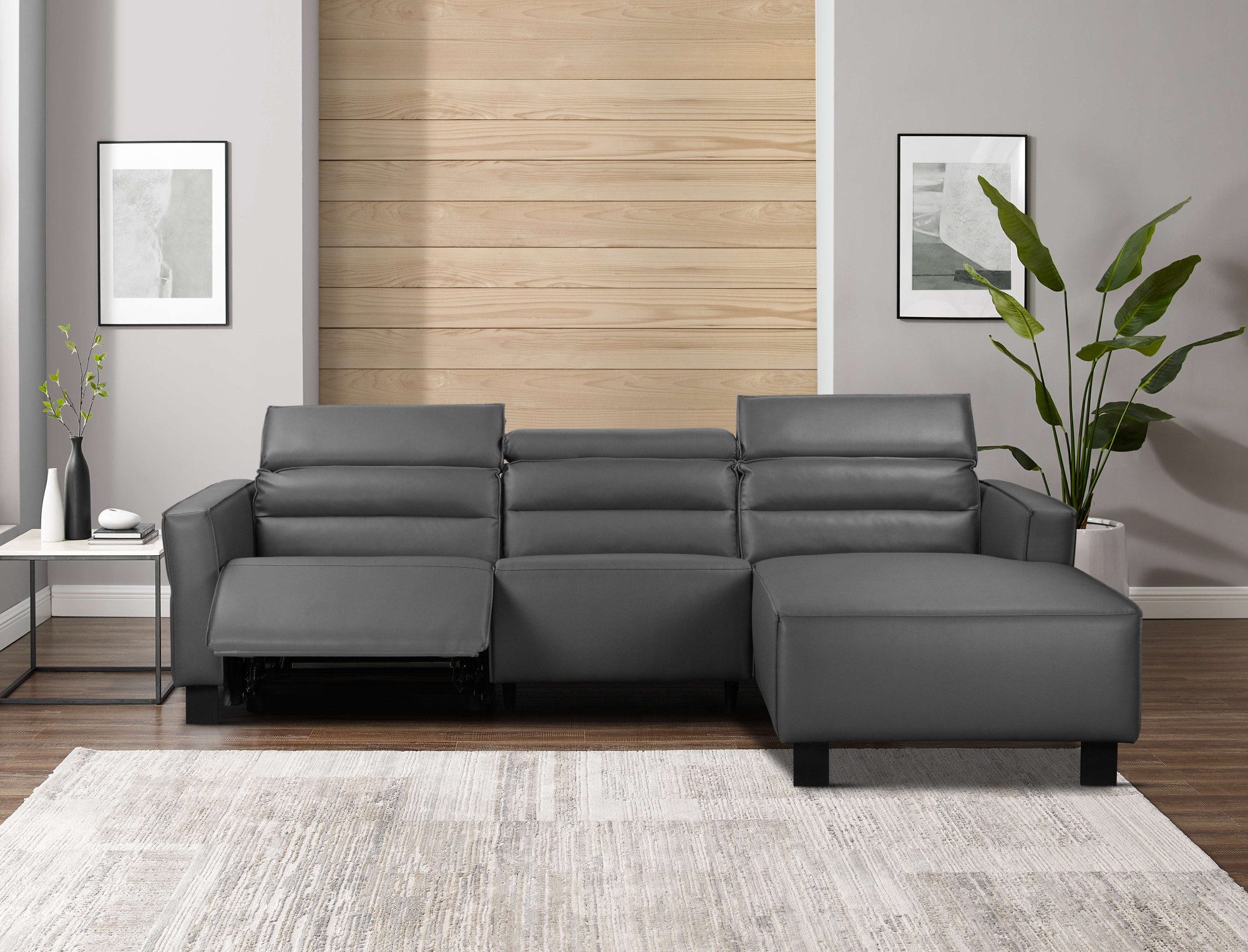 Places of Style Hoekbank Carpari, L-vorm, 263 cm, handmatige of elektrische relaxfunctie