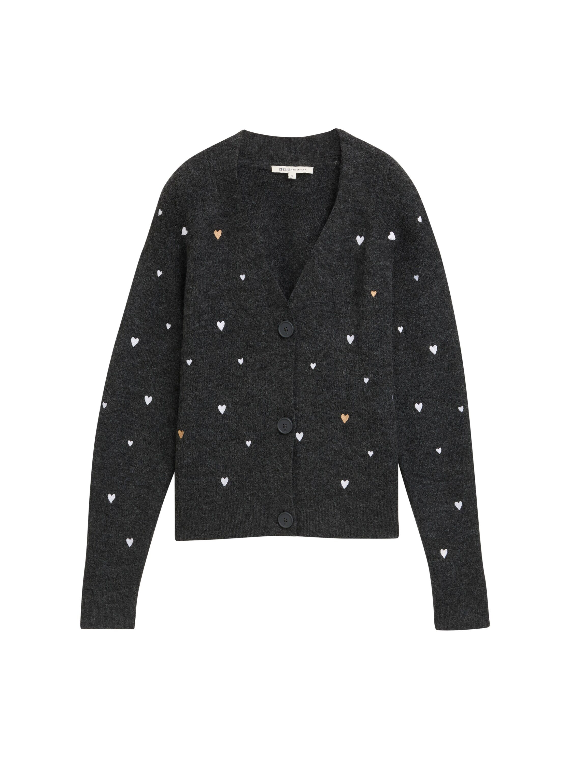 Tom Tailor Denim Vest met knoopsluiting en hartprints