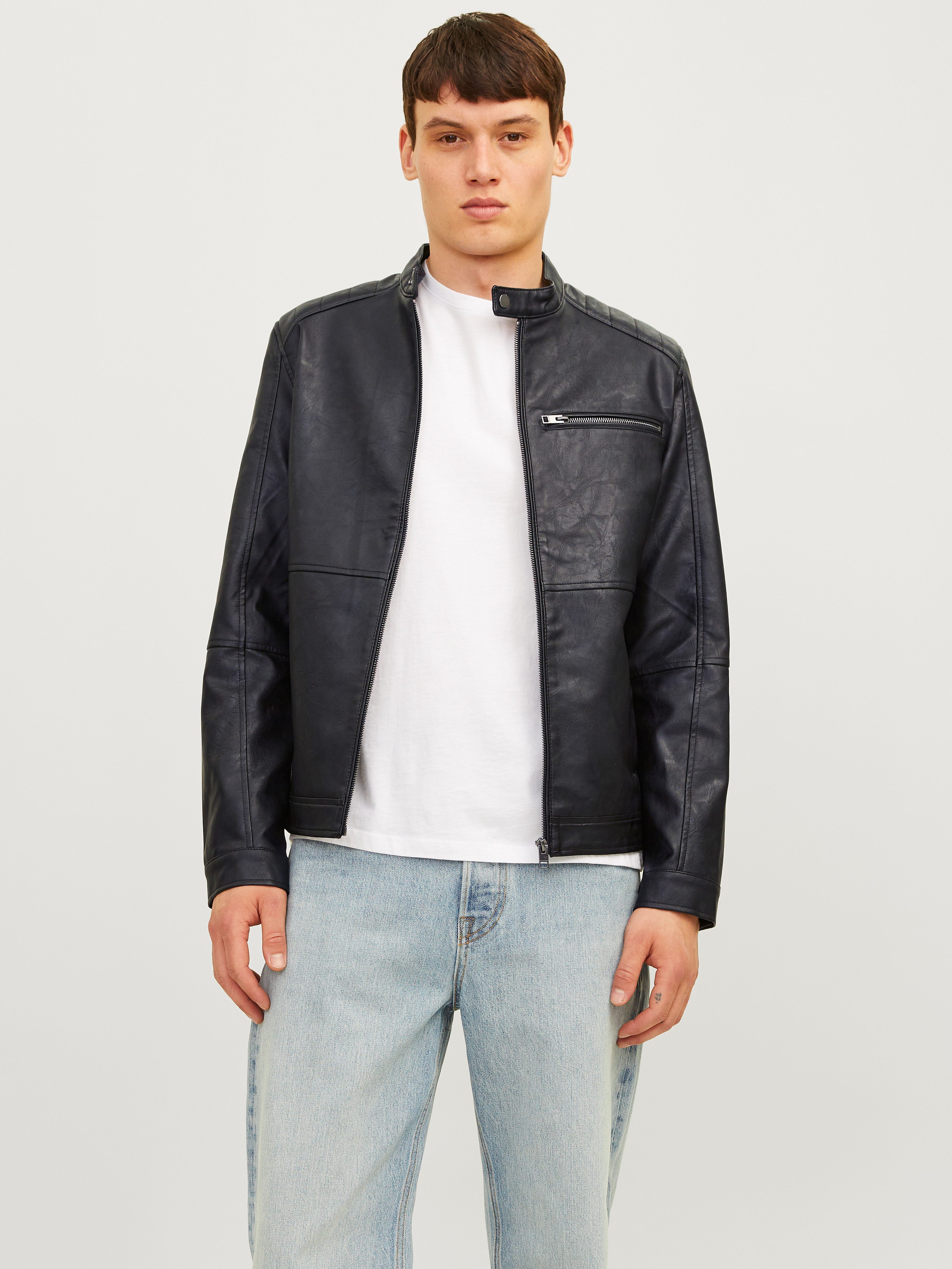 Jack & Jones Imitatieleren jack JJEDYLAN PU BIKER JACKET NOOS