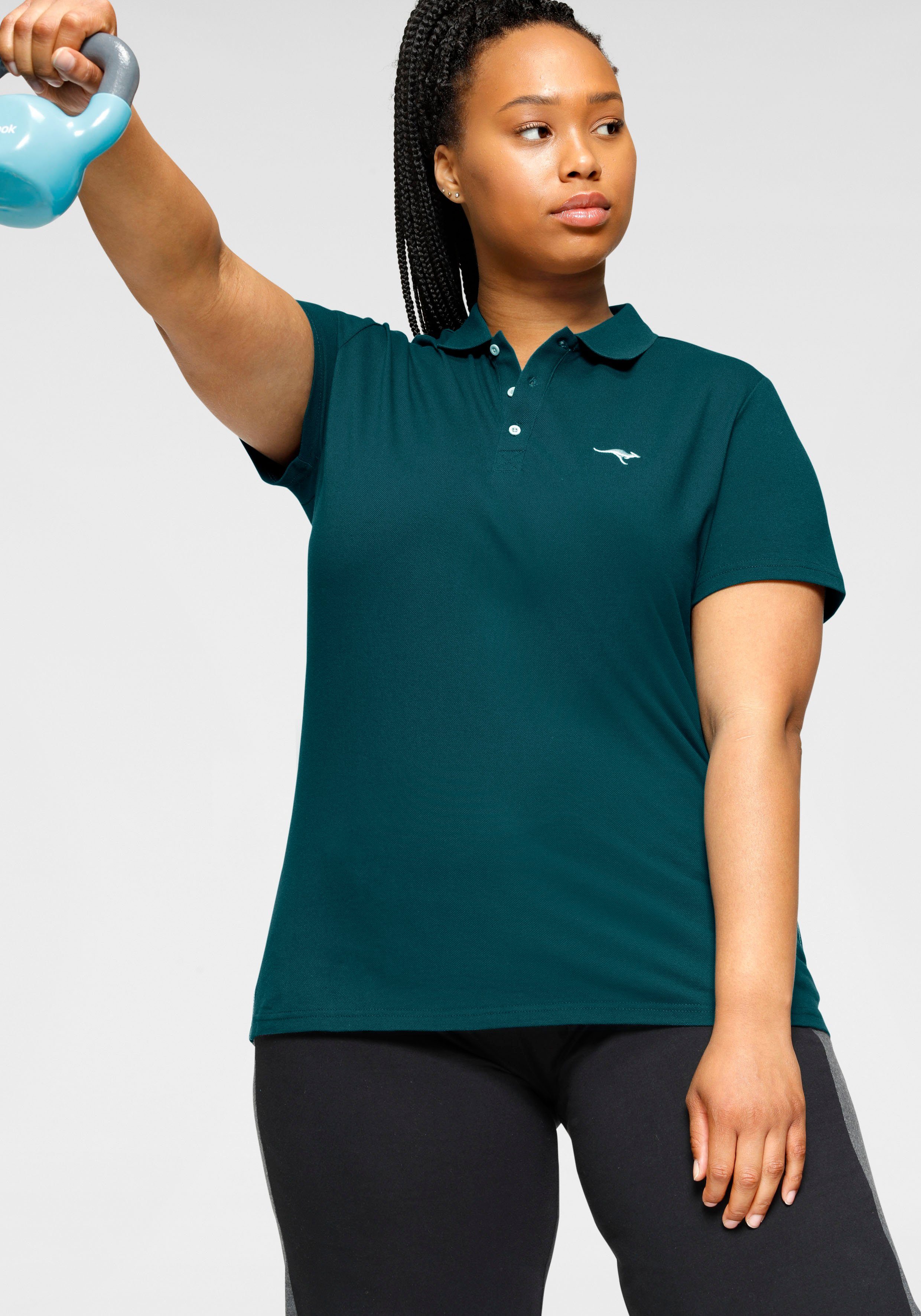 KangaROOS Poloshirt Korte mouwen, effen, polokraag, van katoen