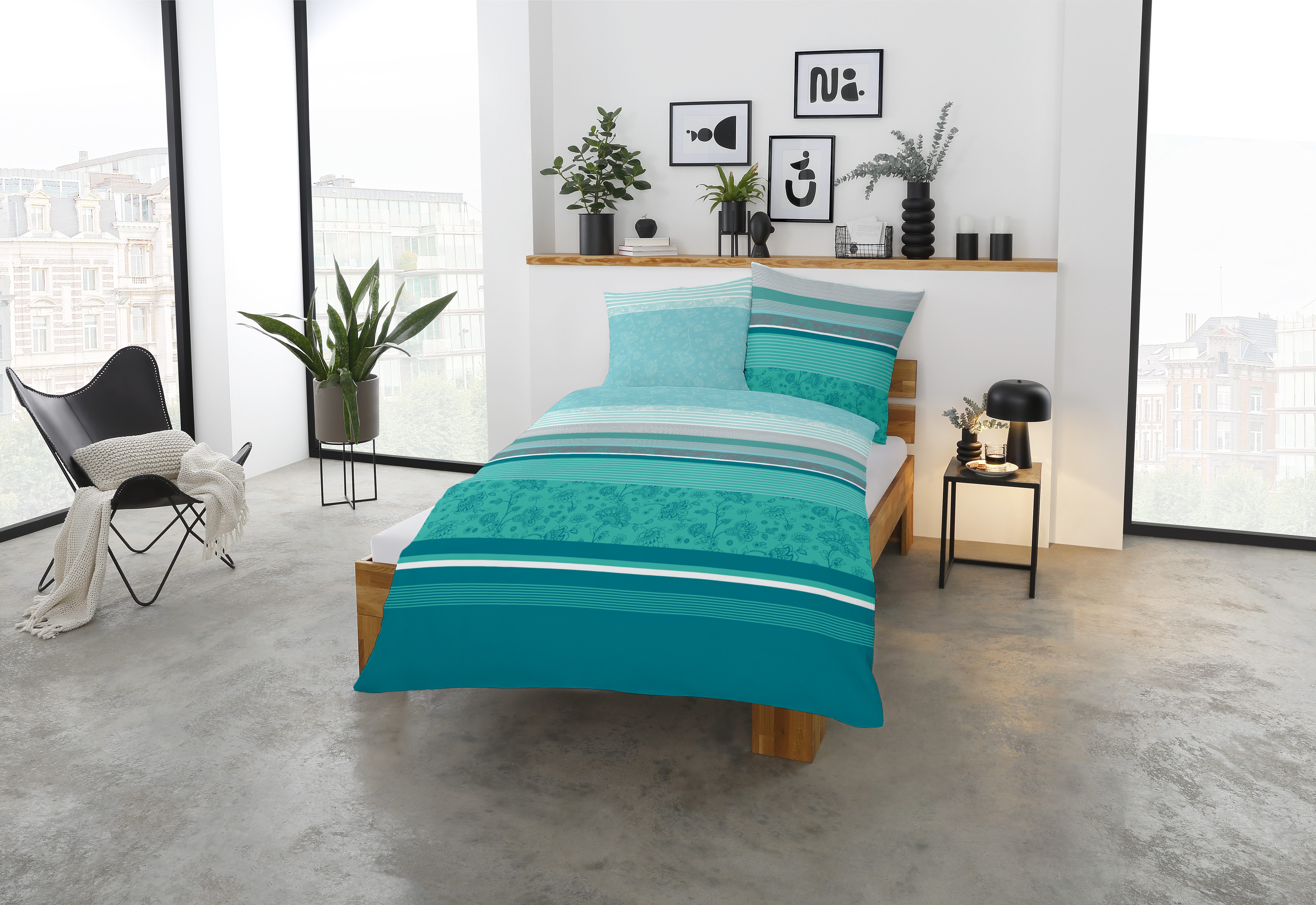 CASATEX Beddengoed Teri delicate bloemen en strepen, frisse, elegante kleuren