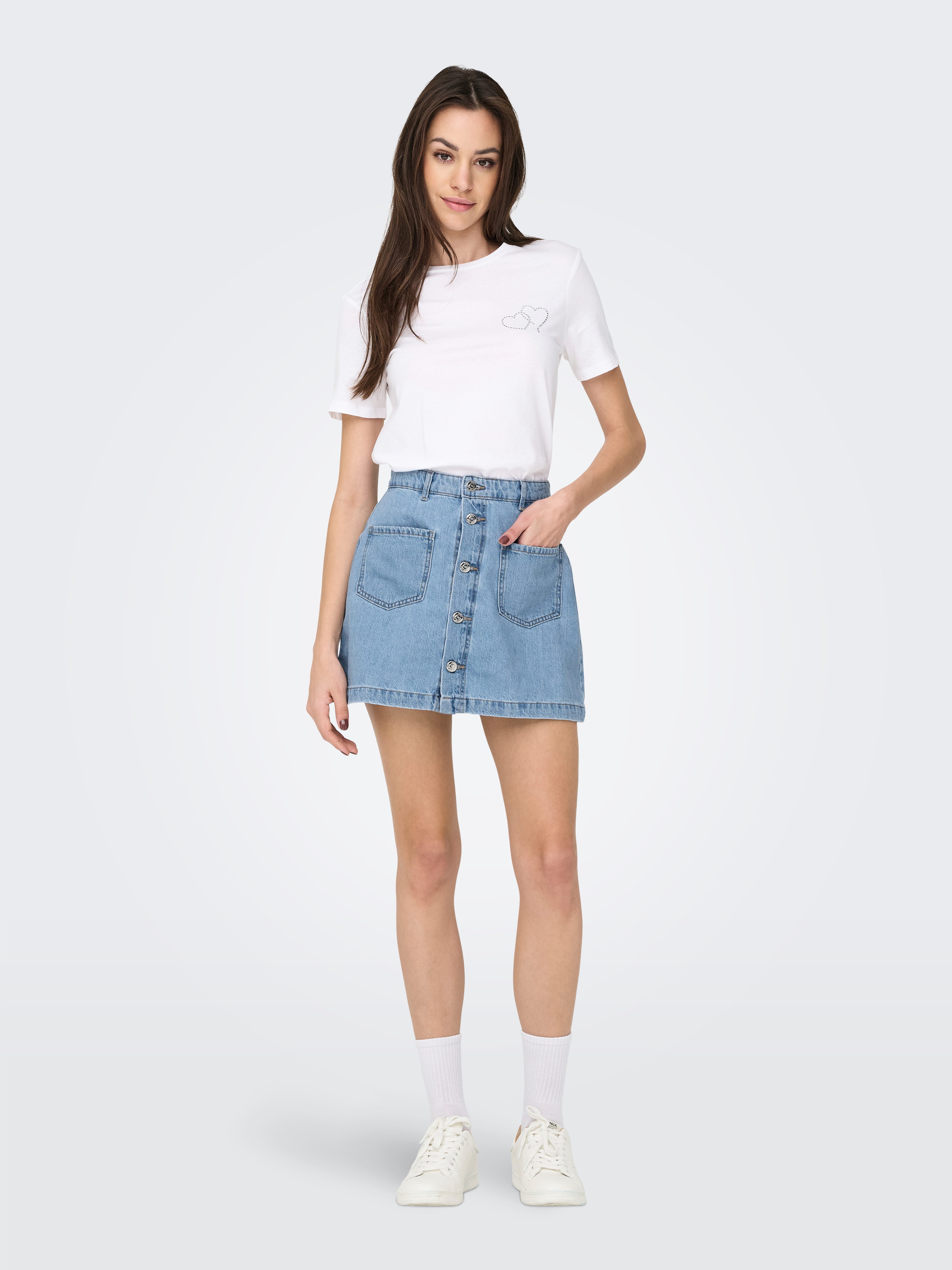 Only Shirt met korte mouwen ONLARIANA LIFE S/S O-NECK BOX TOP JRS