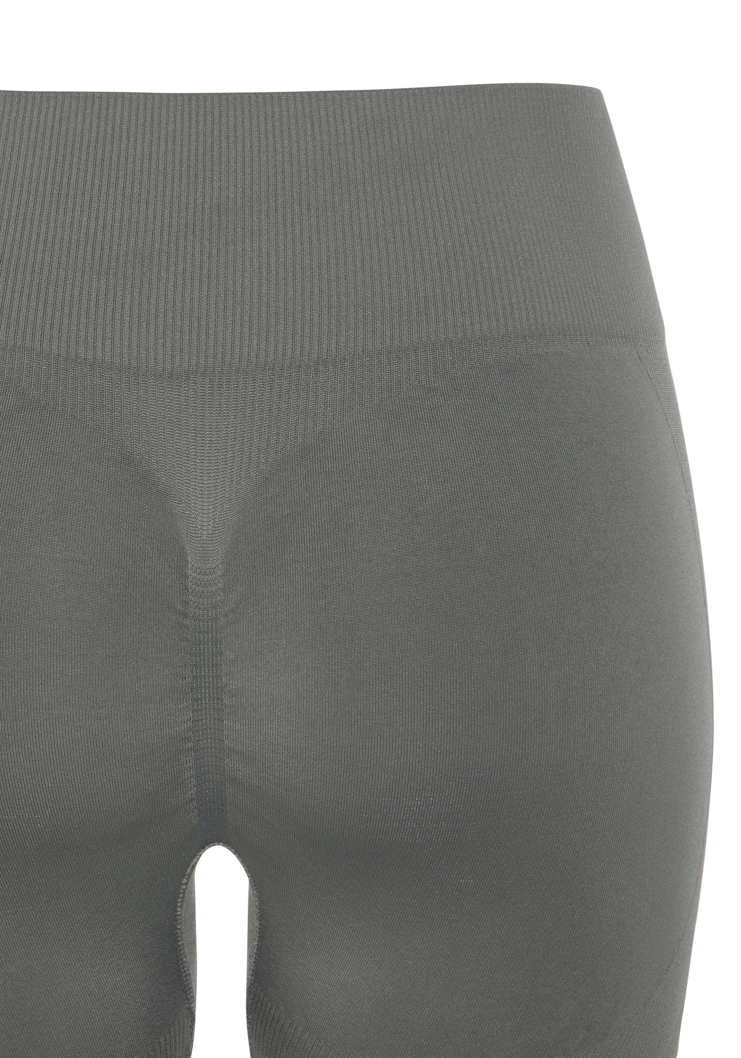 Lascana Naadloze legging Po Push Up met ribstructuur en shaping-effect sportbroek sportleggings