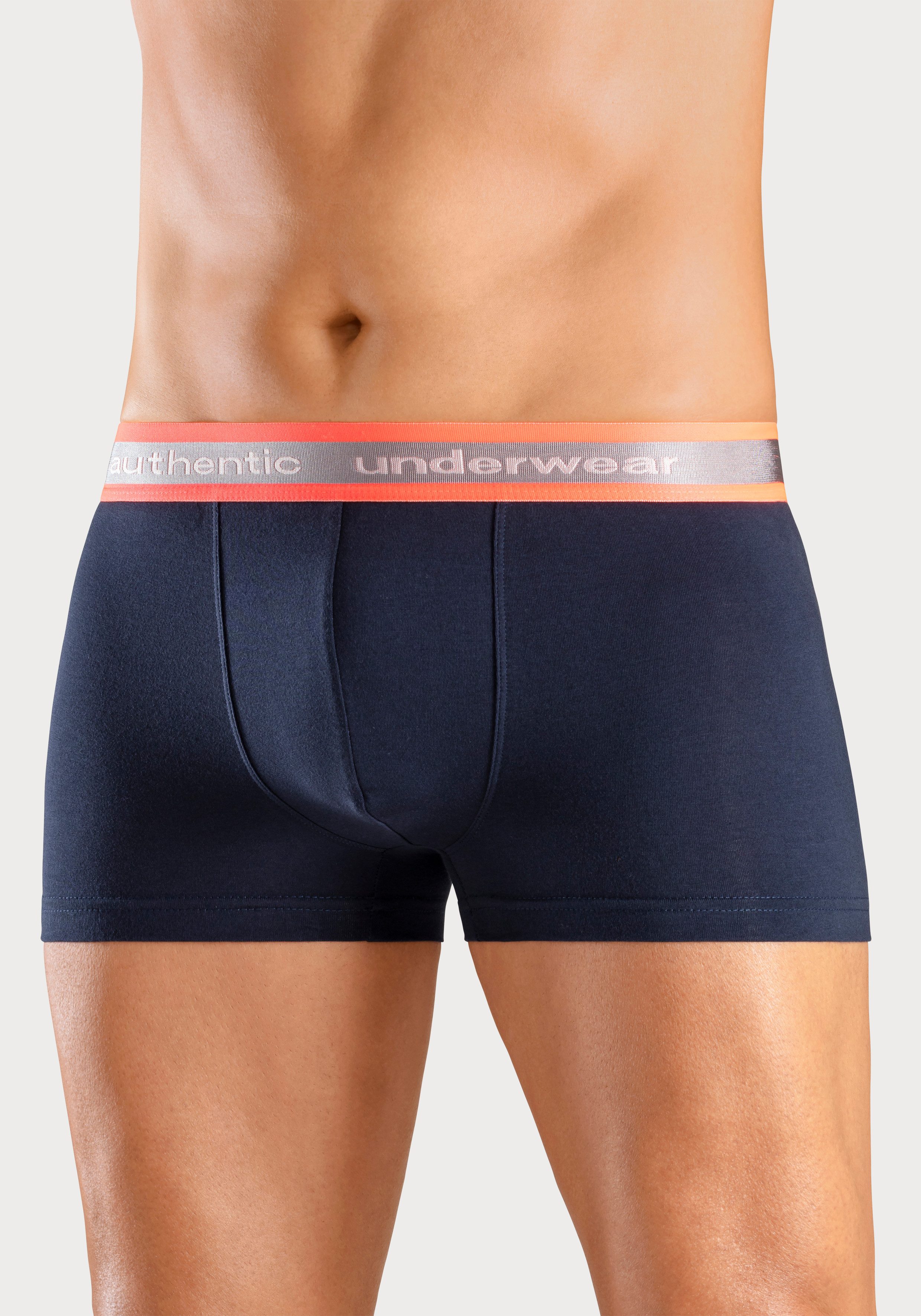 AUTHENTIC LE JOGGER Boxershort voor heren , aangenaam zachte neon-boord (4 stuks, Set van 4)