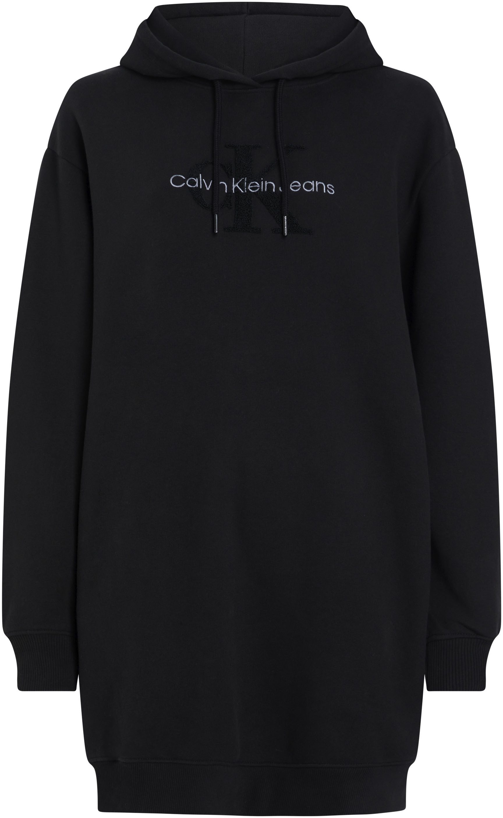 Calvin Klein Sweatjurk CHENILLE MONOLOGO HOODIE DRESS