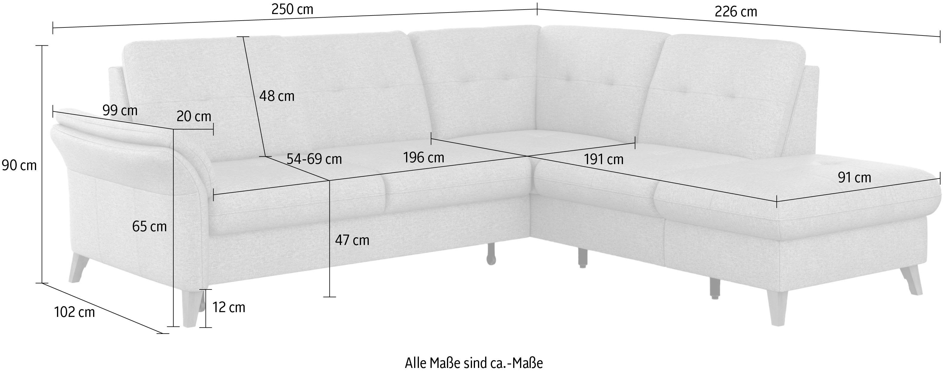 sit&more Hoekbank Göteborg inclusief zitdiepteverstelling, optioneel met bedfunctie & bedlade