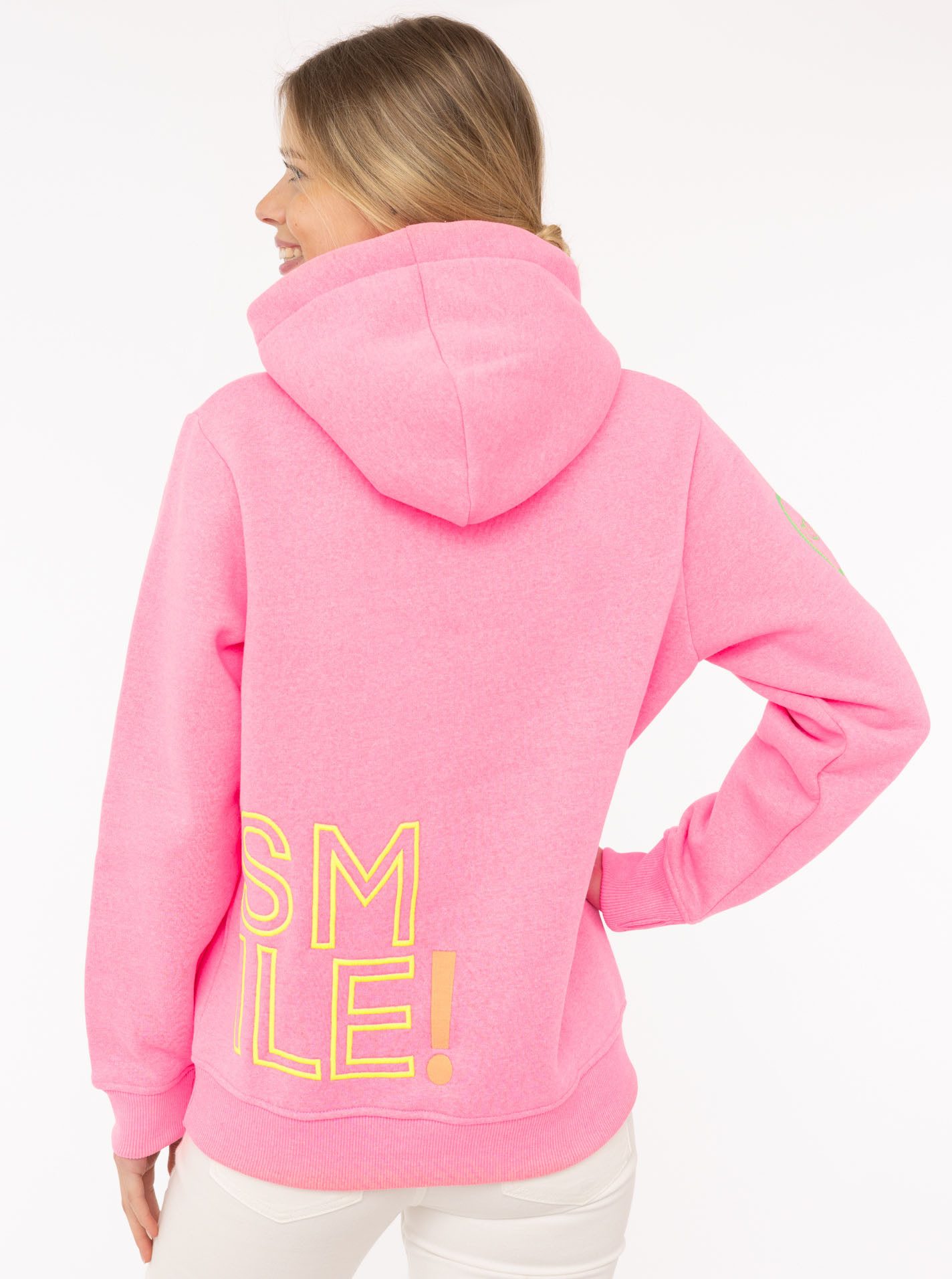Zwillingsherz Hoodie Alissa 2.0 met smile borduurwerk voor en achter
