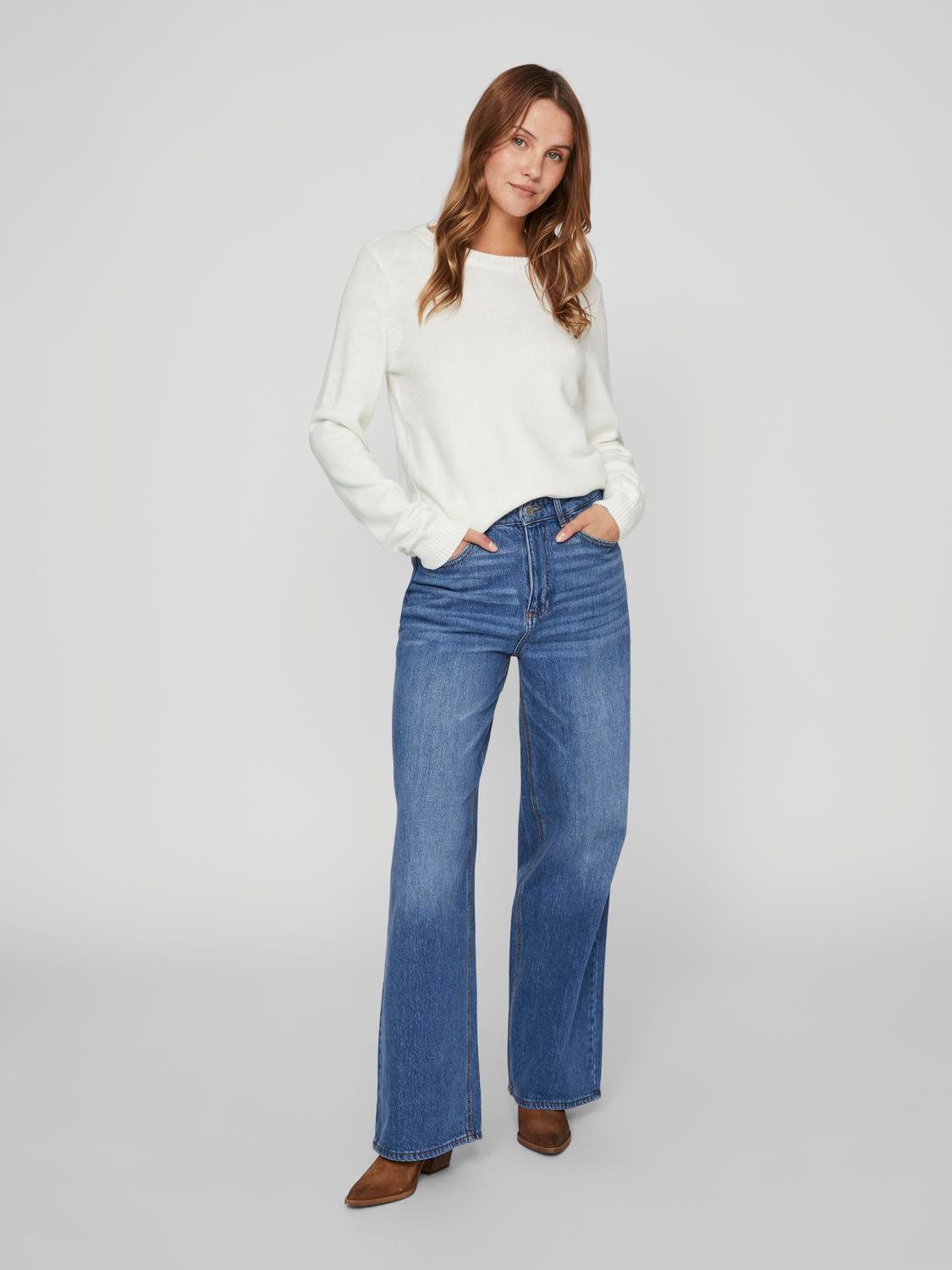Vila Trui met ronde hals VIRIL O-NECK L/S KNIT TOP - NOOS