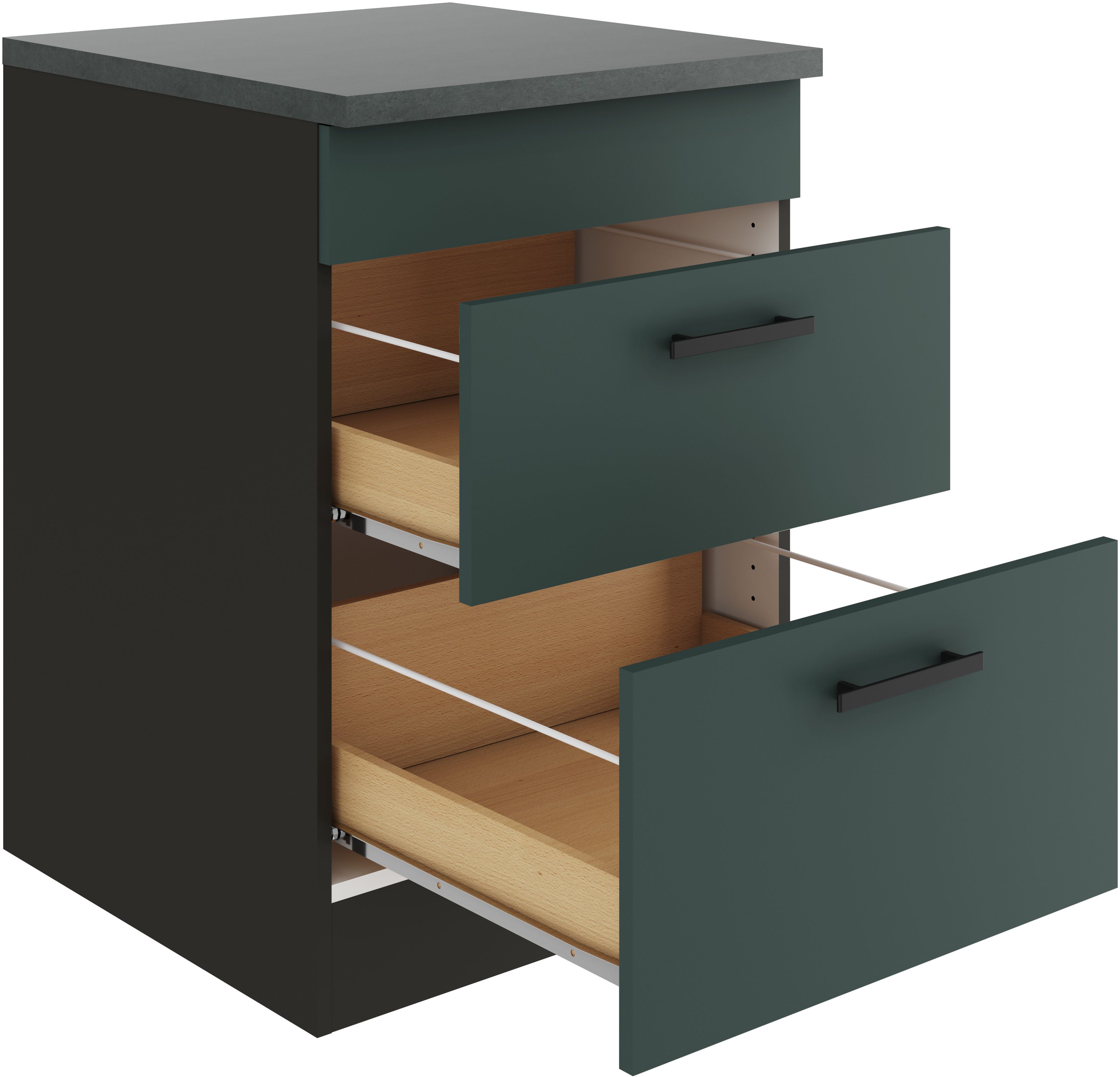 OPTIFIT Ombouwkast voor fornuis Palma Breedte 60 cm, voor kookplaten, met 2 uittrekken
