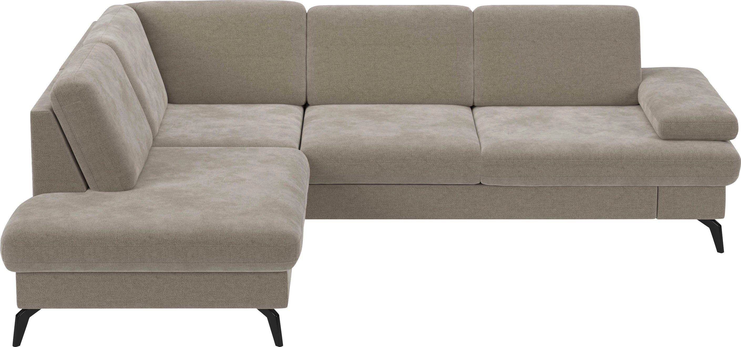 sit&more Hoekbank Morris L-vorm, incl. zitdiepteverstelling keuze uit armleuningverstelling, bedfunctie & bedlade beige, hoekbanken, Breedte