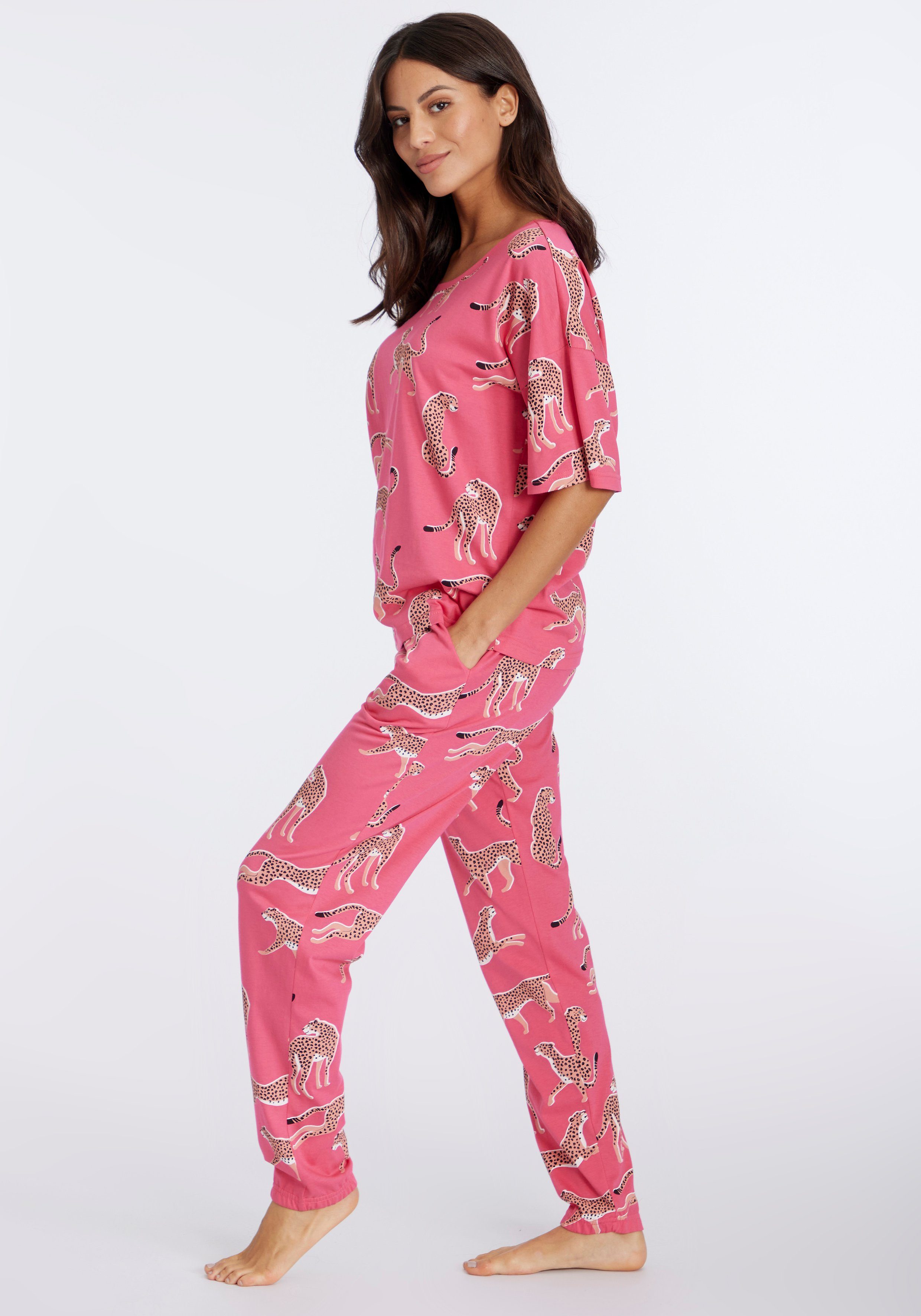 Vivance Dreams Pyjama mt animal alloverprint (2-delig)