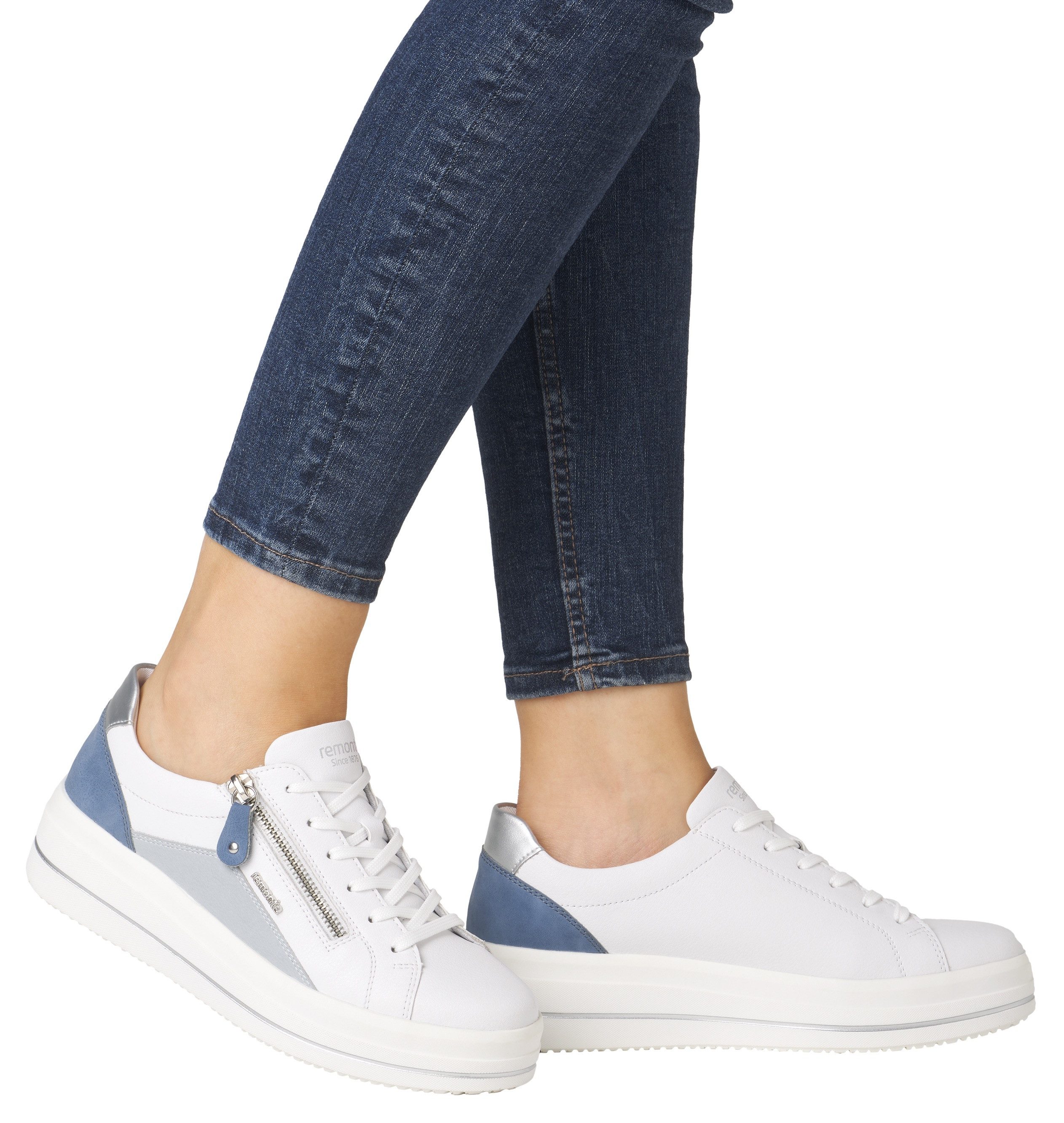 Remonte Plateausneakers ELLE-Collection , vrijetijdsschoen, lage schoen, veterschoen met zachte inlegzool