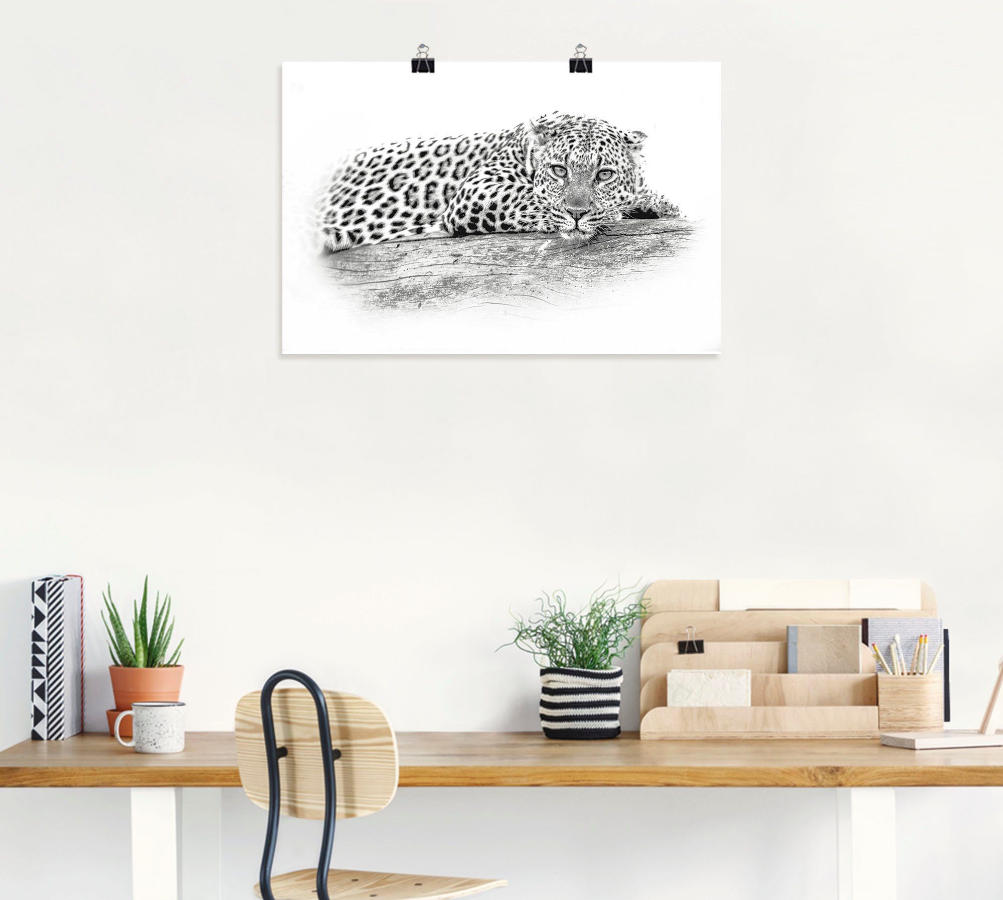 Artland Artprint Luipaard highkey look als artprint van aluminium, artprint op linnen, muursticker of poster in verschillende maten