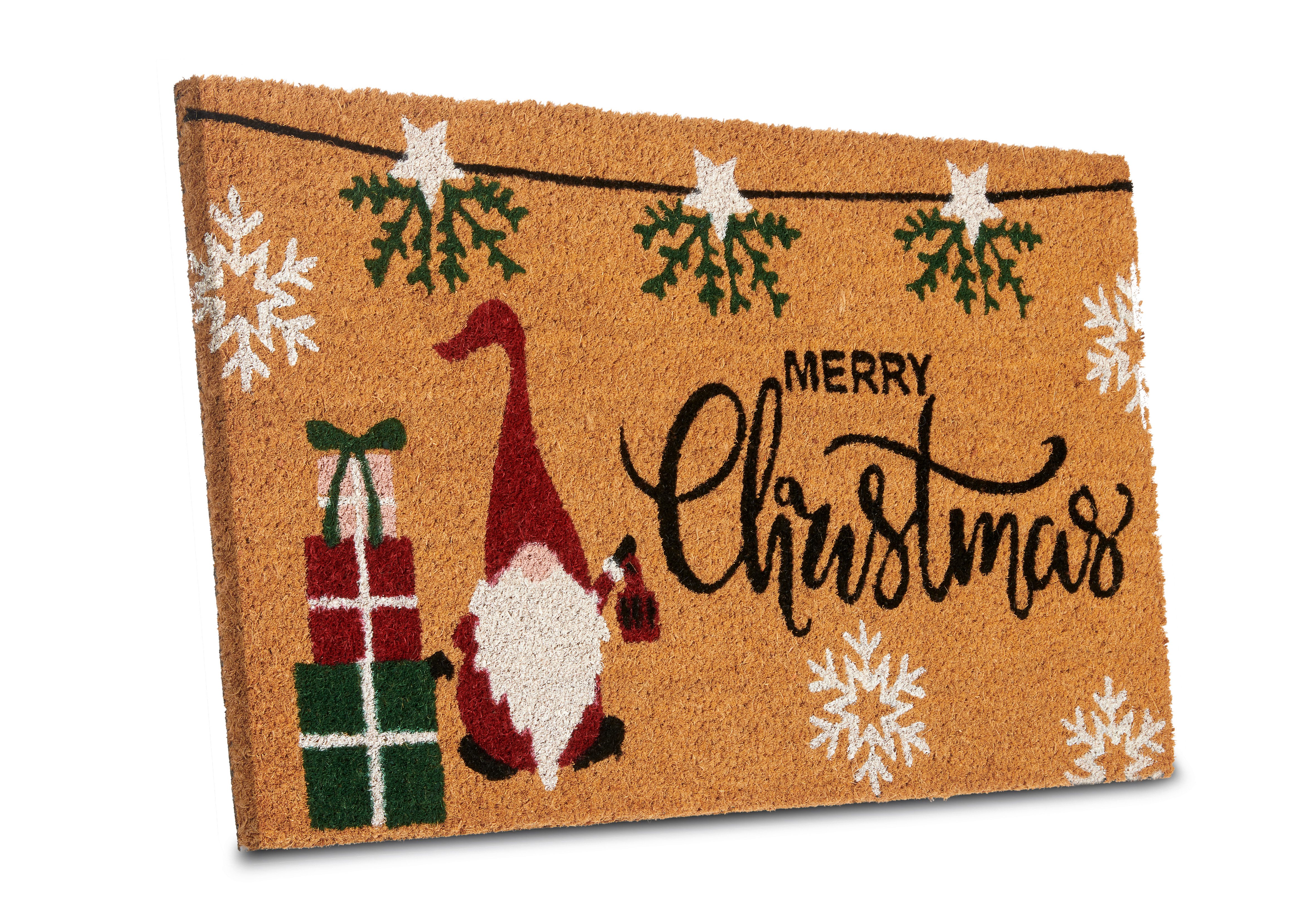 HANSE Home Mat Kokos Merry Christmas Gifts Vuilafstotende mat, antislip, buiten, kerst, kokosmat, gang