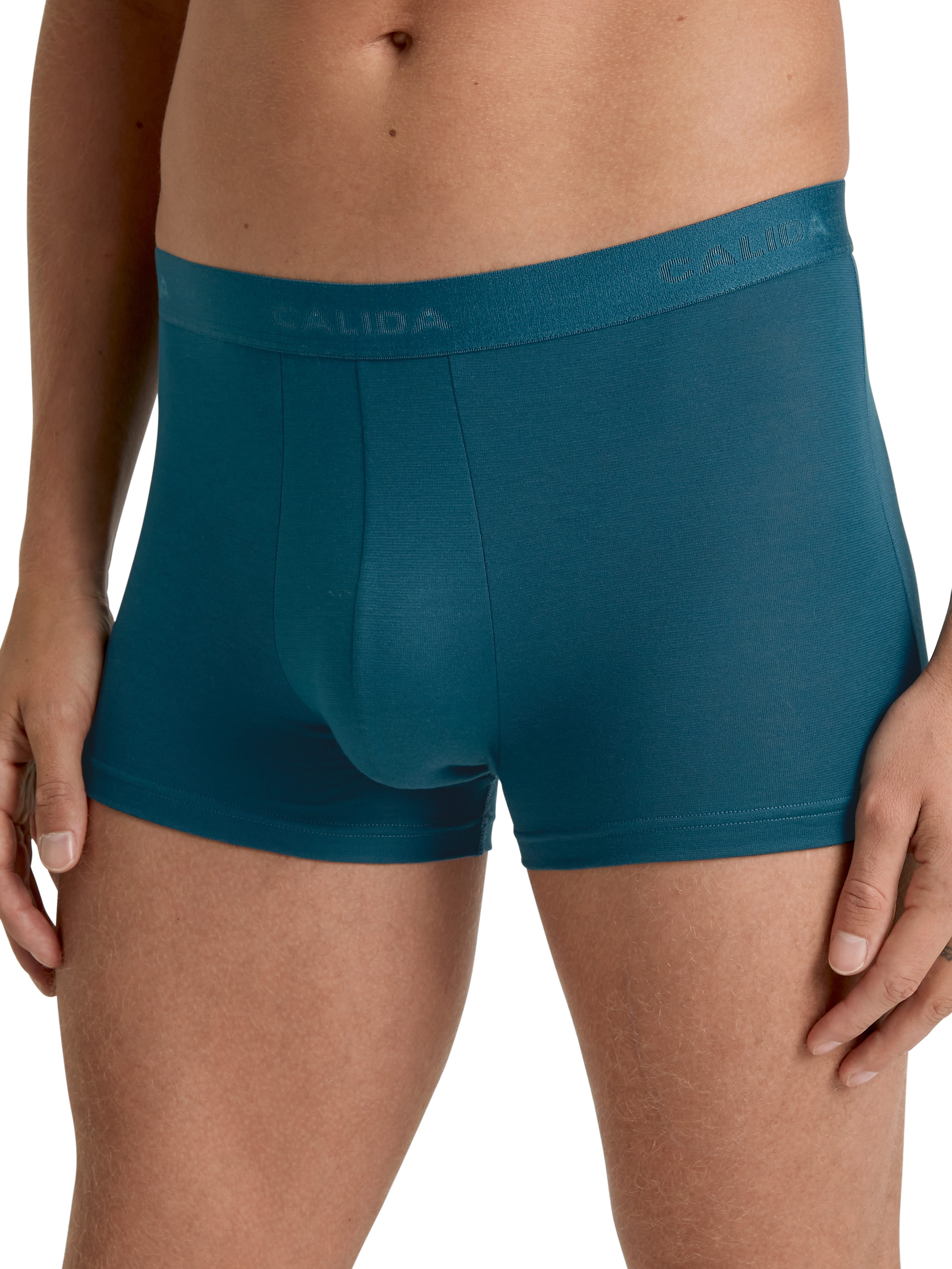 CALIDA Boxershort Evolution met logo-tekst en softband dames slips maat XXL (58/60) blauw