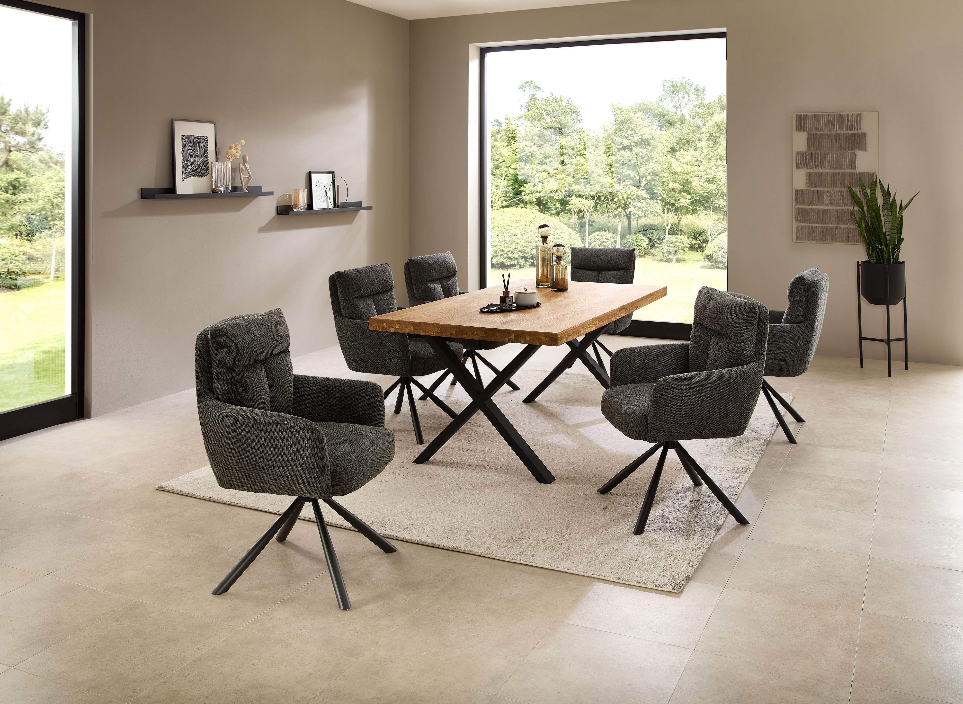 Stolkom Eettafel Chris eettafel eik massief hout, BxHxD 110x47x70 cm