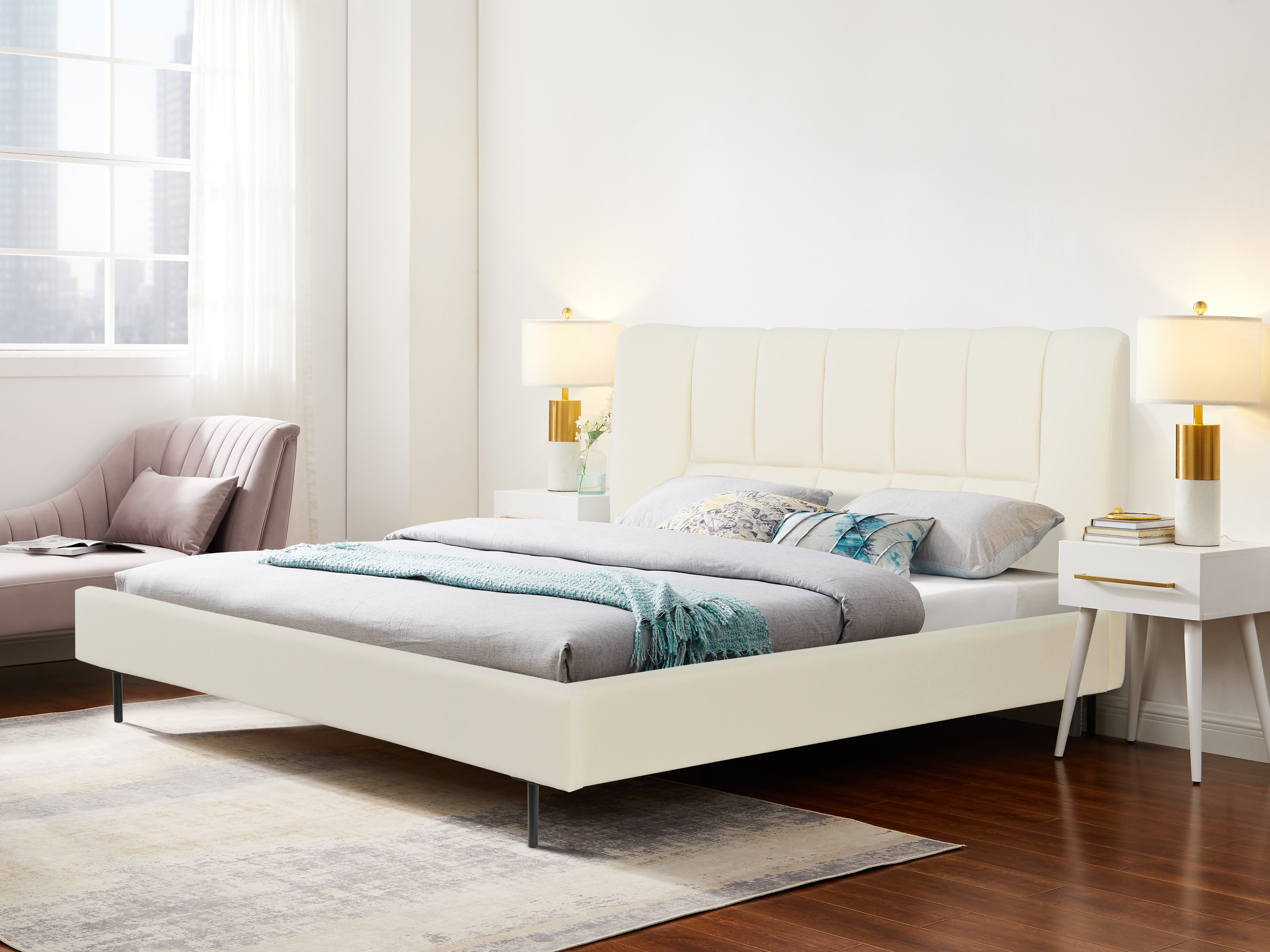 Leonique Gestoffeerd bed Silene inclusief lattenbodem, verkrijgbaar in 140 & 180 cm breedte