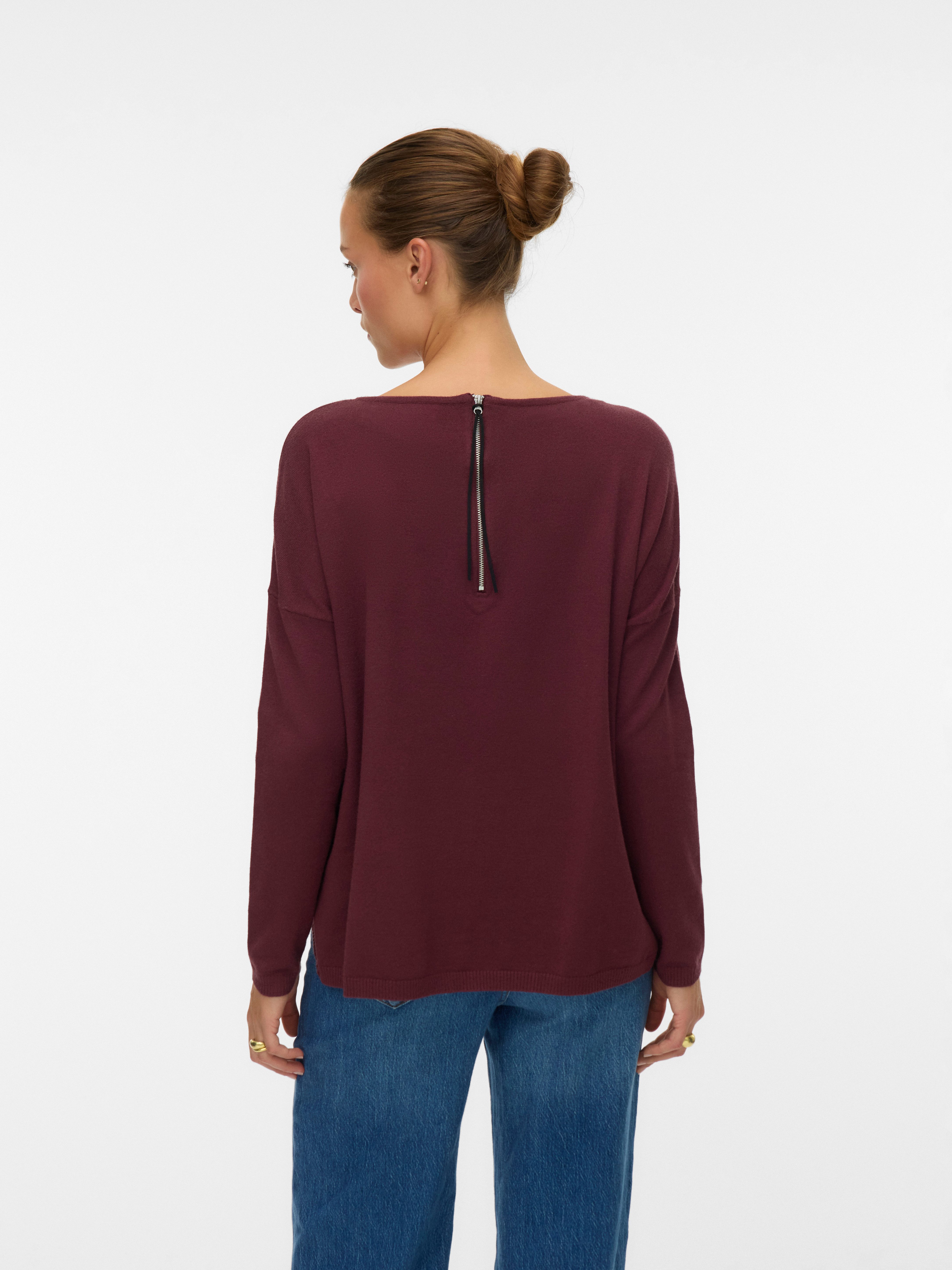 Vero Moda Trui met ronde hals VMBREEZE AURA LS ZIPPER BLOUSE NOOS