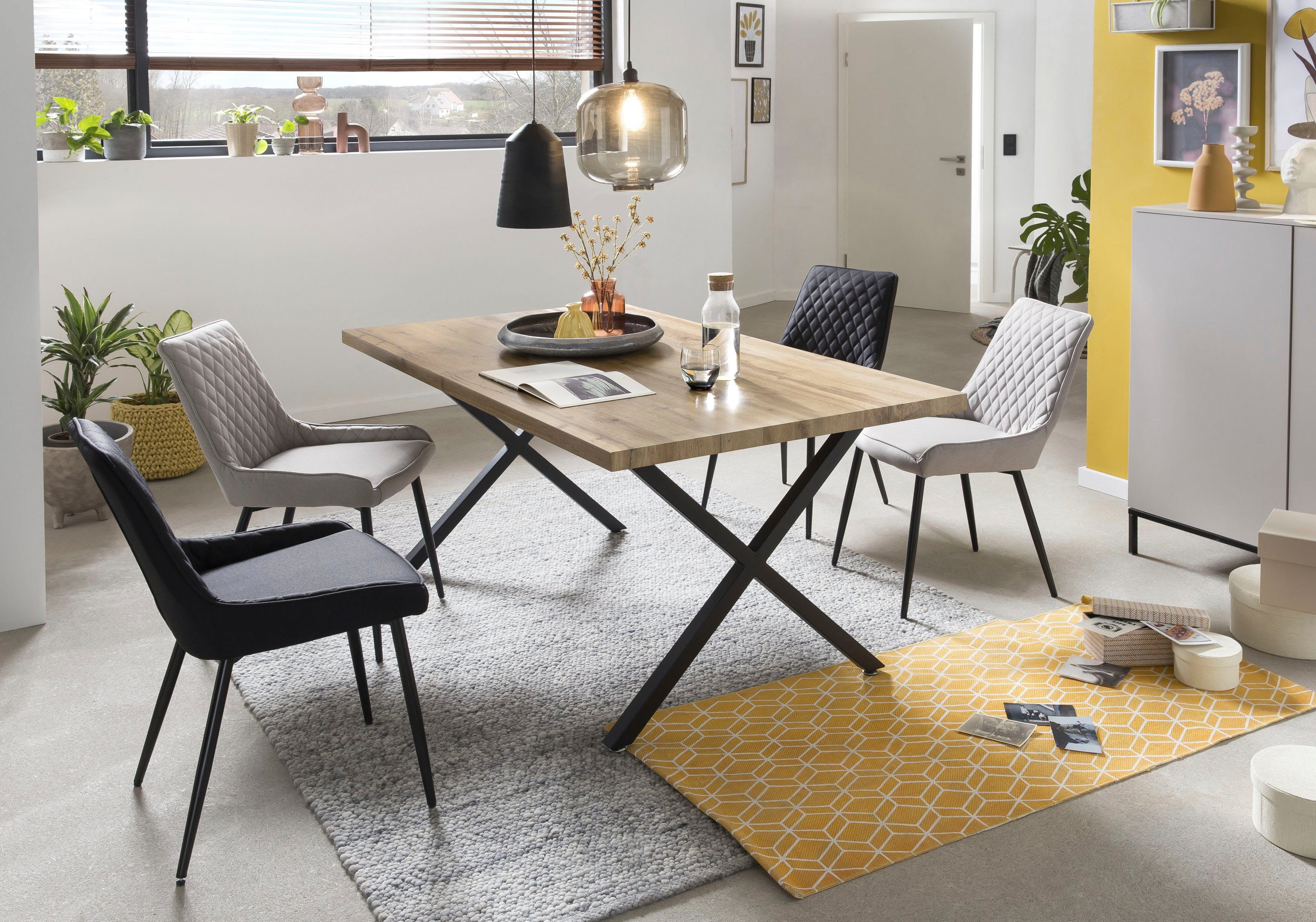 Home affaire Eettafel Aage Wildeikendecor, breedte 160 cm