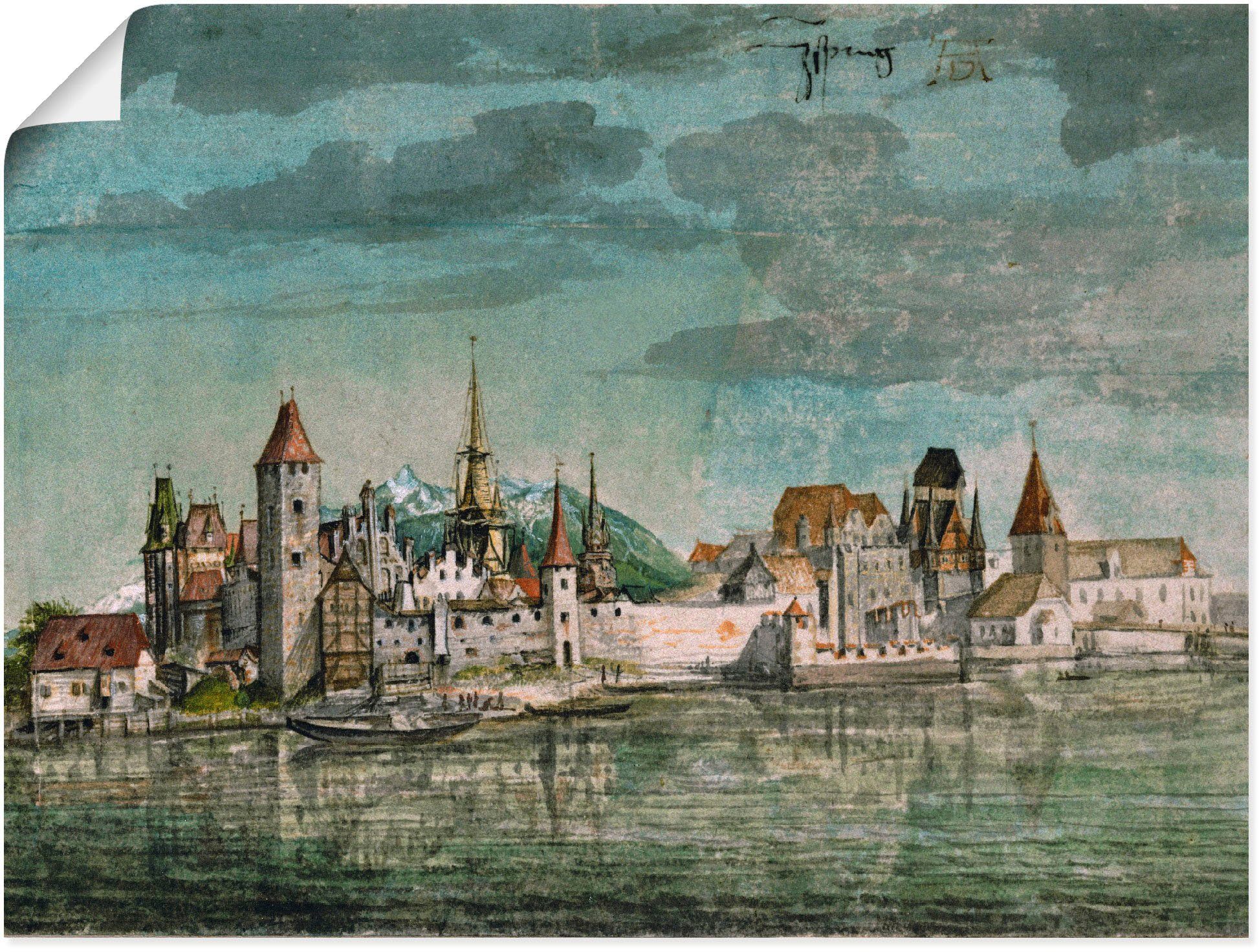 Artland Artprint Innsbruck gezien vanuit het noorden. 1494. in vele afmetingen & productsoorten -artprint op linnen, poster, muursticker / wandfolie ook geschikt voor de badkamer (
