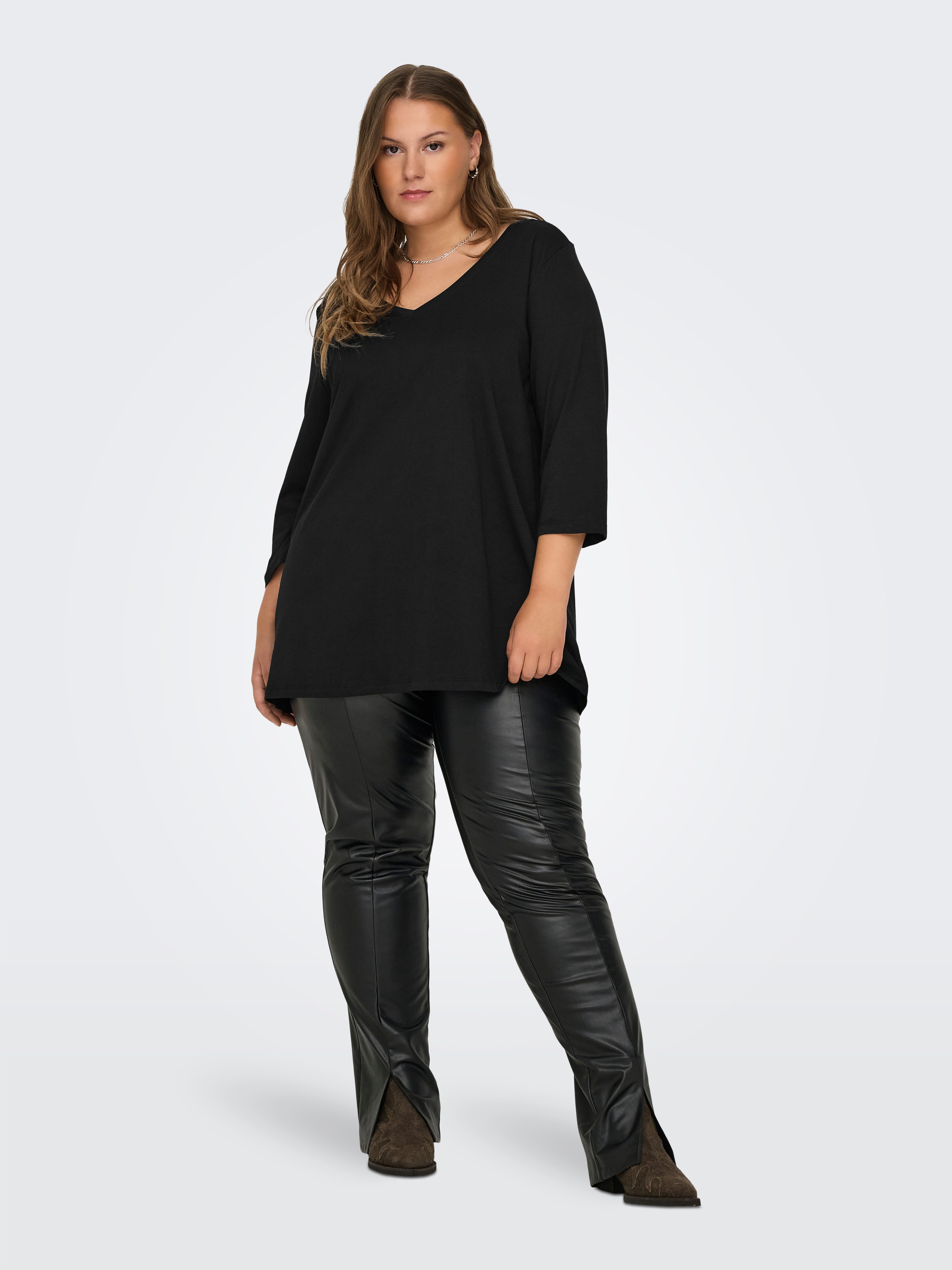 ONLY CARMAKOMA Shirt met 3 4 mouwen CARBONNIE LIFE 3 4 V-NECK A-SHAPE JRS