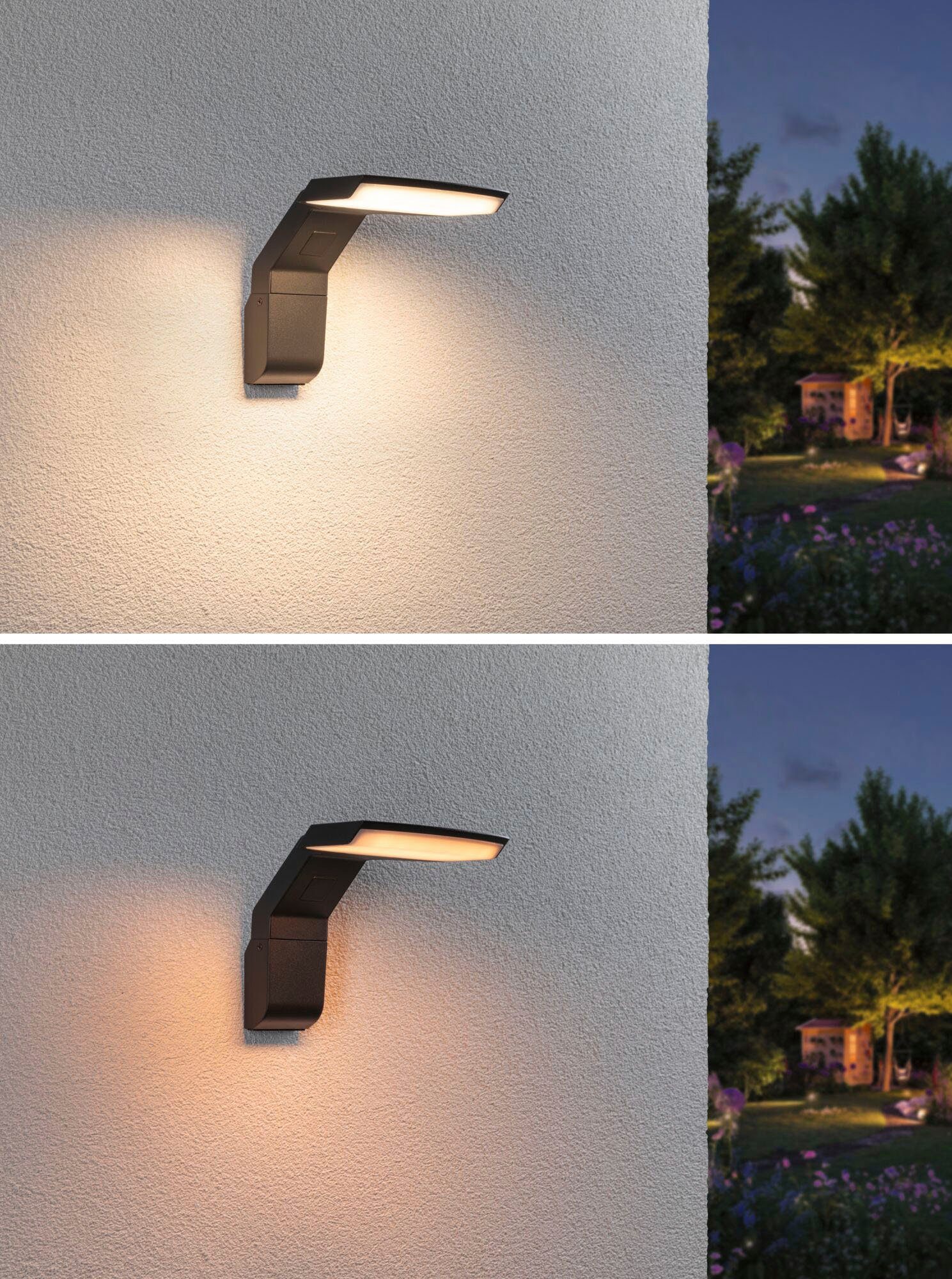 Paulmann Led-wandlamp voor buiten Zenera 230V Antraciet 2.200 - 3.000 K insectvriendelijk en zeewaterbestendig
