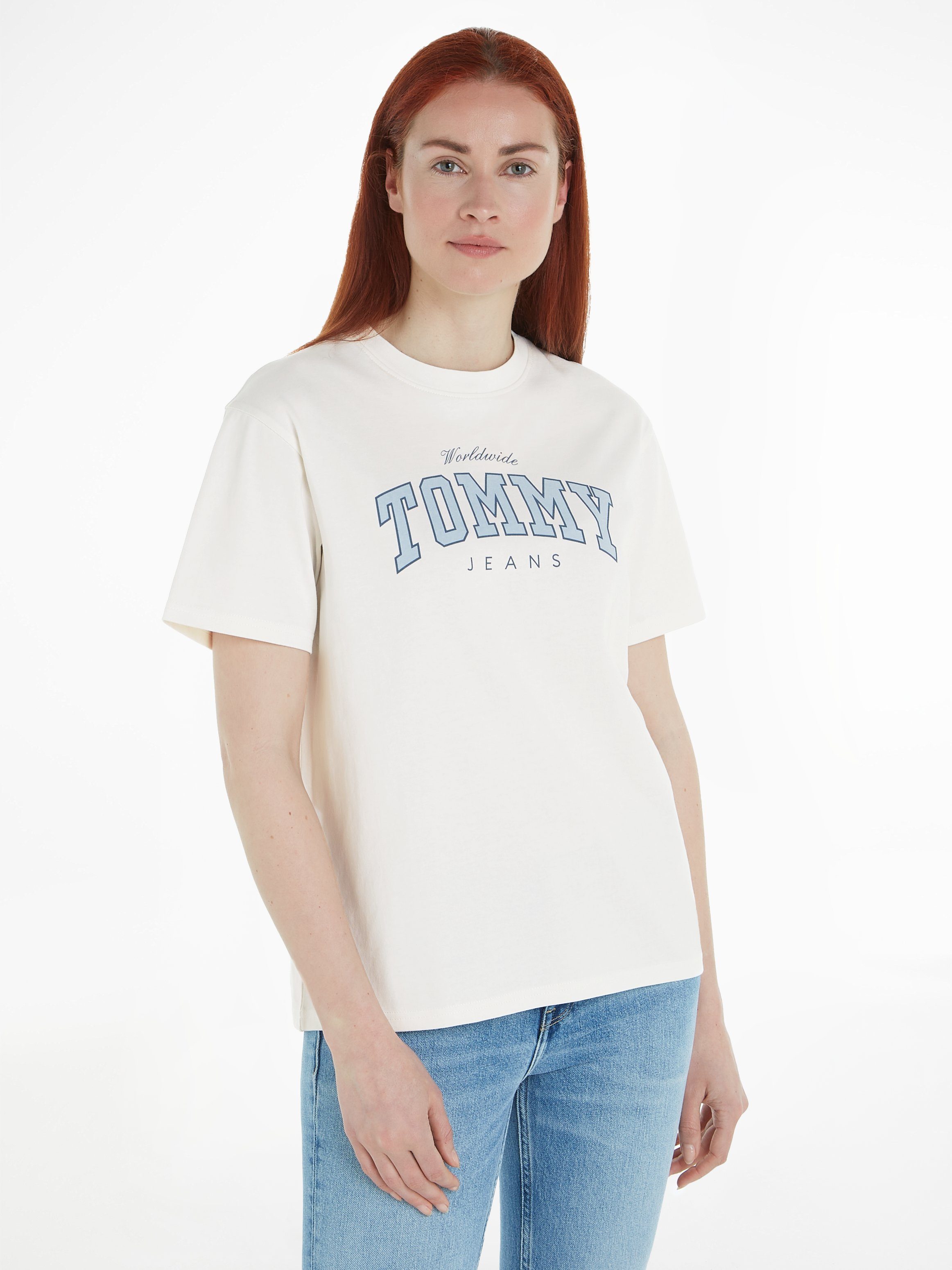 TOMMY JEANS Dames Tops & T-shirts Tjw Rlx Varsity Lux Tee Wit