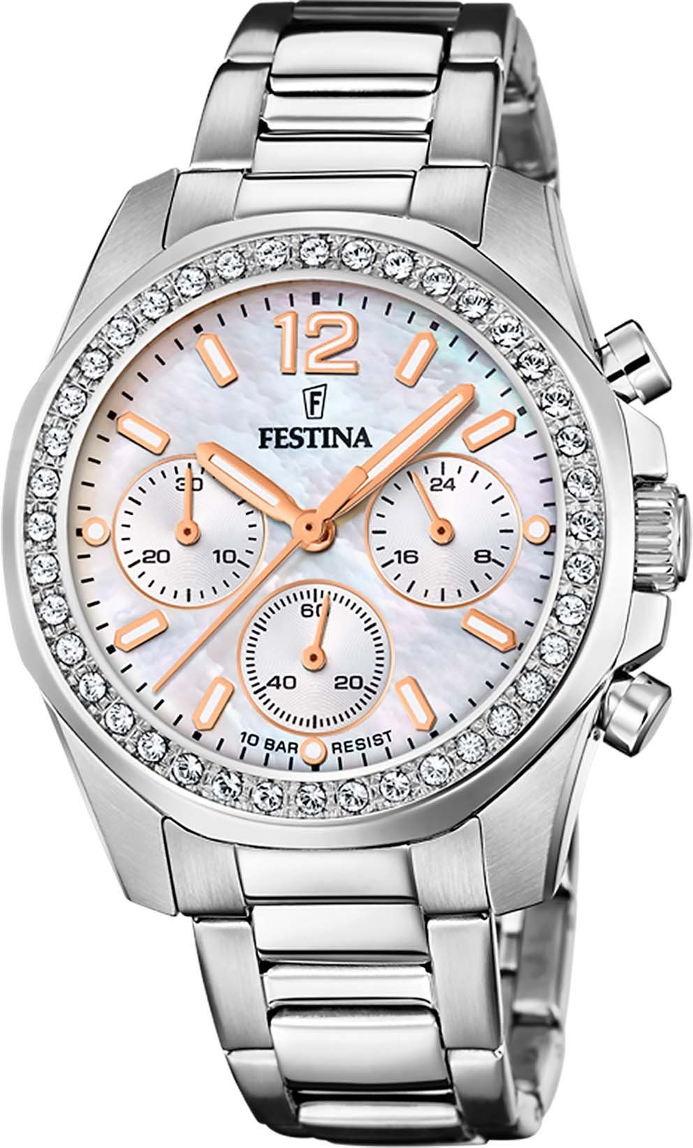 Festina Chronograaf Boyfriend, F20606/1 Horloge, quartzhorloge, dameshorloge,...