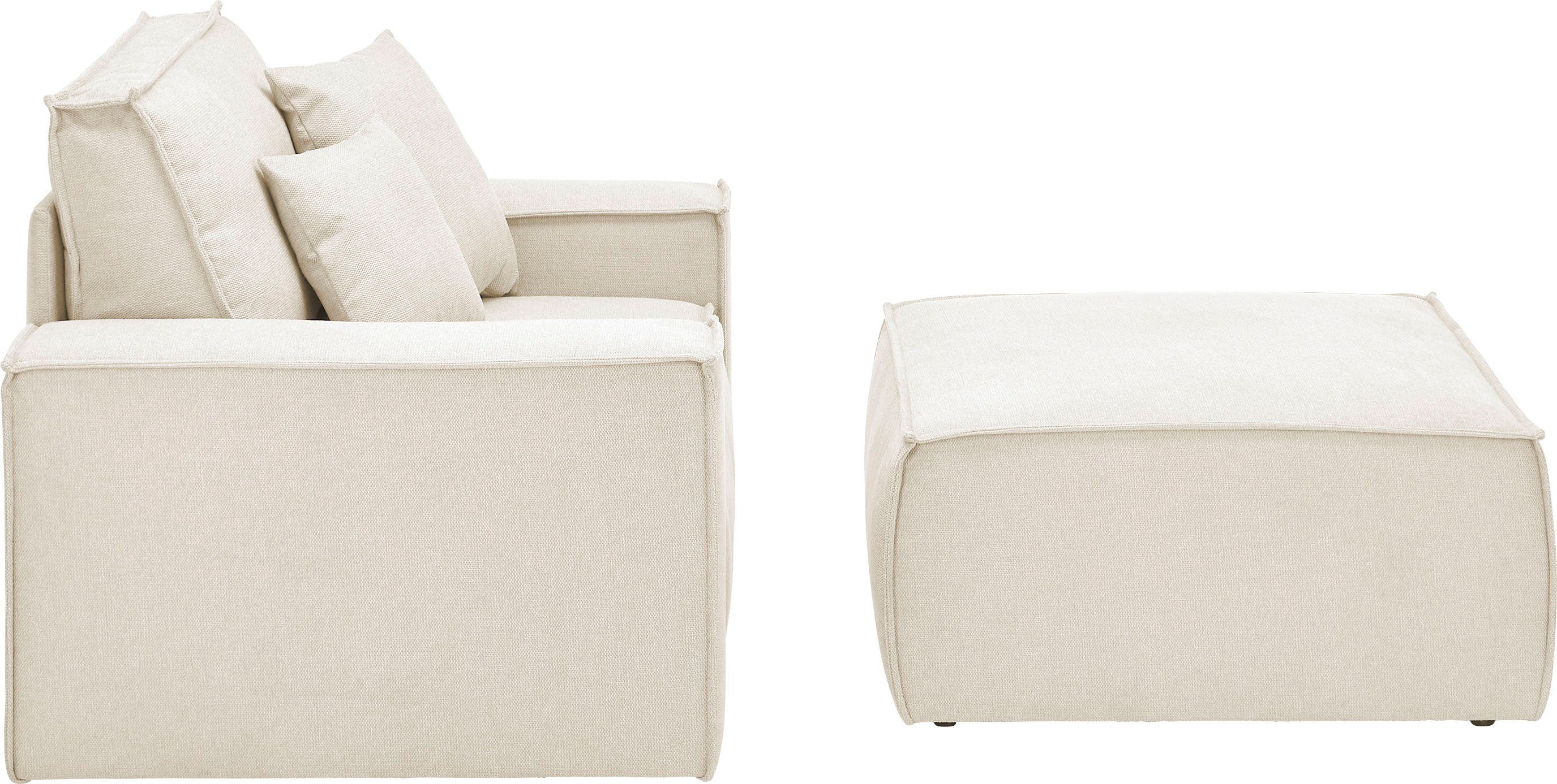 andas Loveseat Finnley Loveseat en hocker als set, passend bij de bekleding-serie Finnley (2-delig)