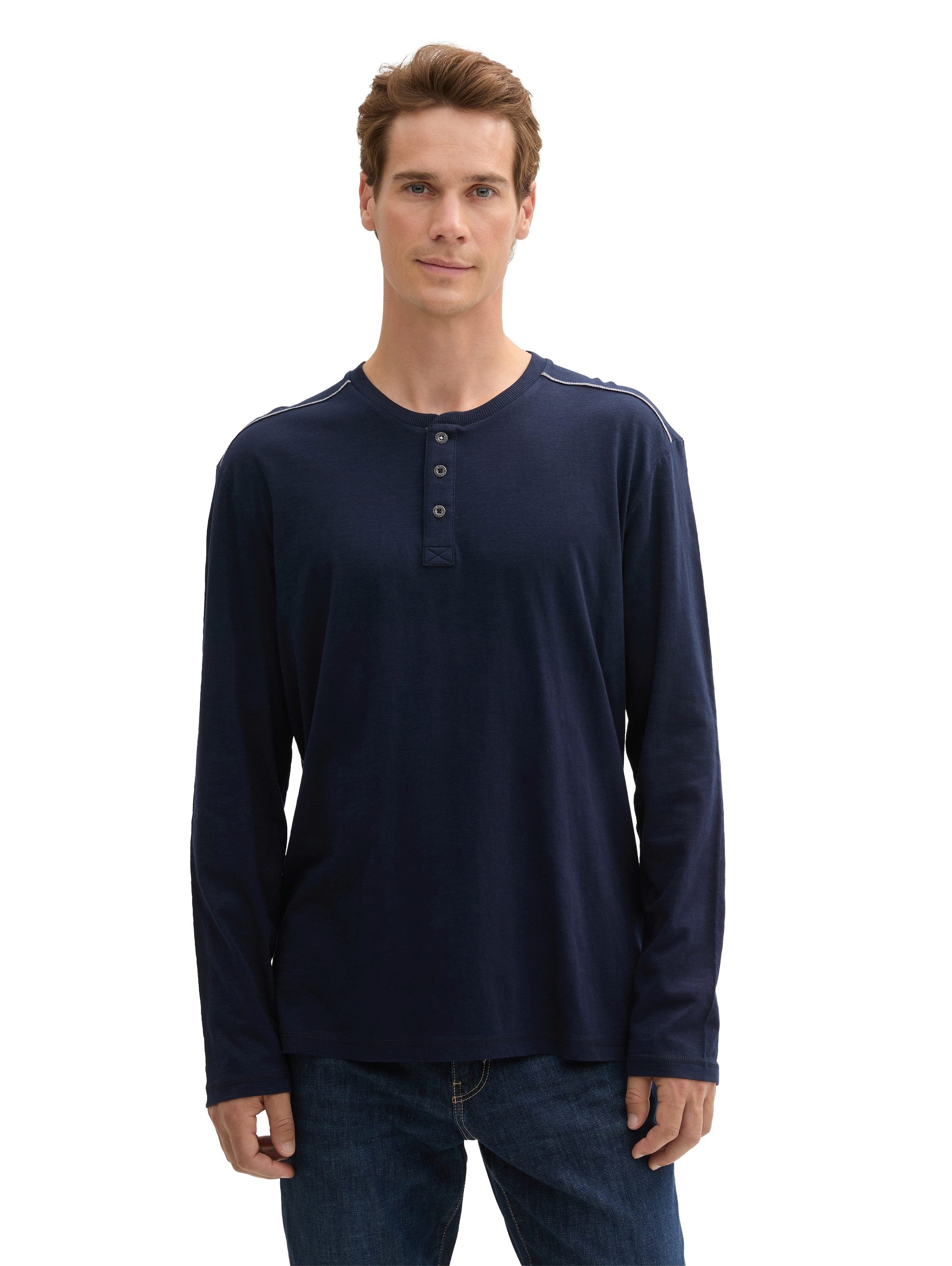 Tom Tailor Henleyshirt met henleyshirt-hals