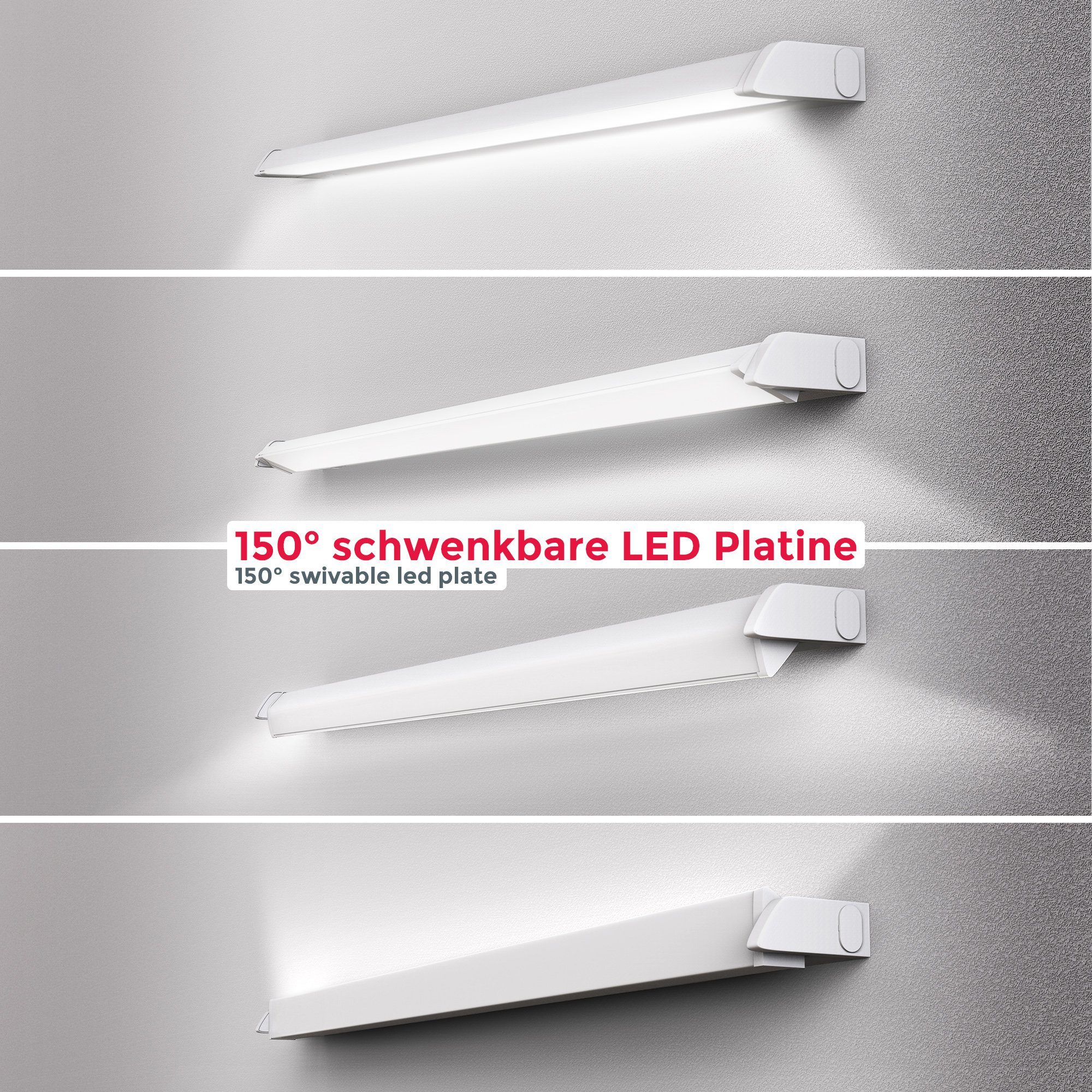 B.K.Licht Lichtstrook Onderkastlamp, 150° draaibaar, kleurtemperatuur instelbaar, wit