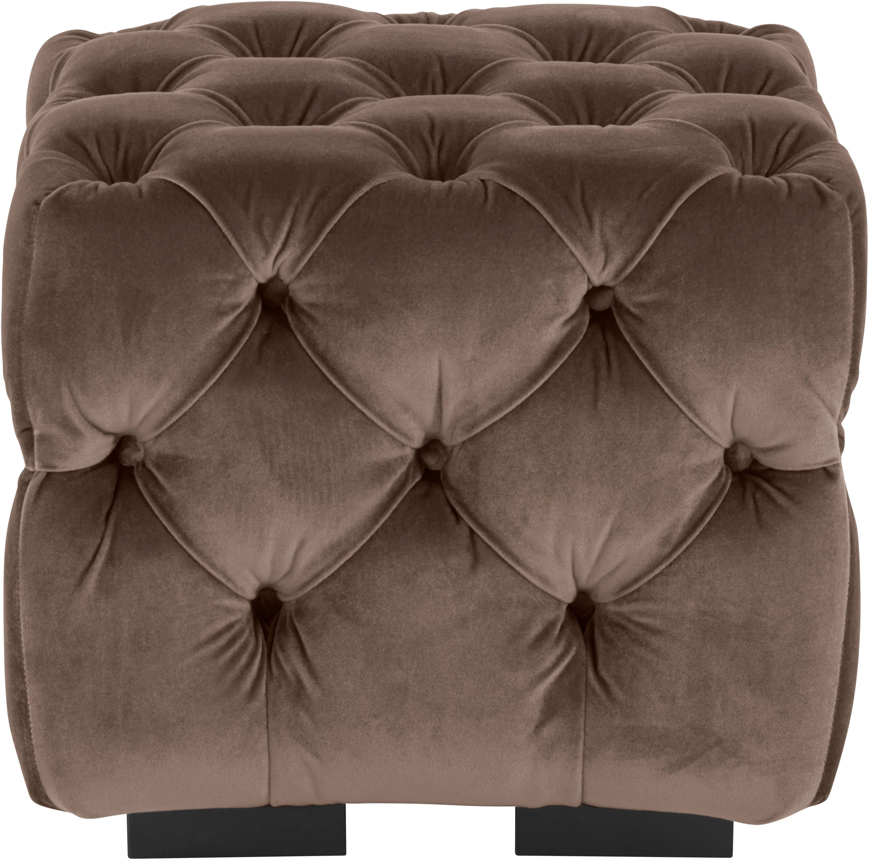 Guido Maria Kretschmer Home&Living Hocker Kalina met klassieke chesterfield-capitonnage, passend bij de serie "kalina"