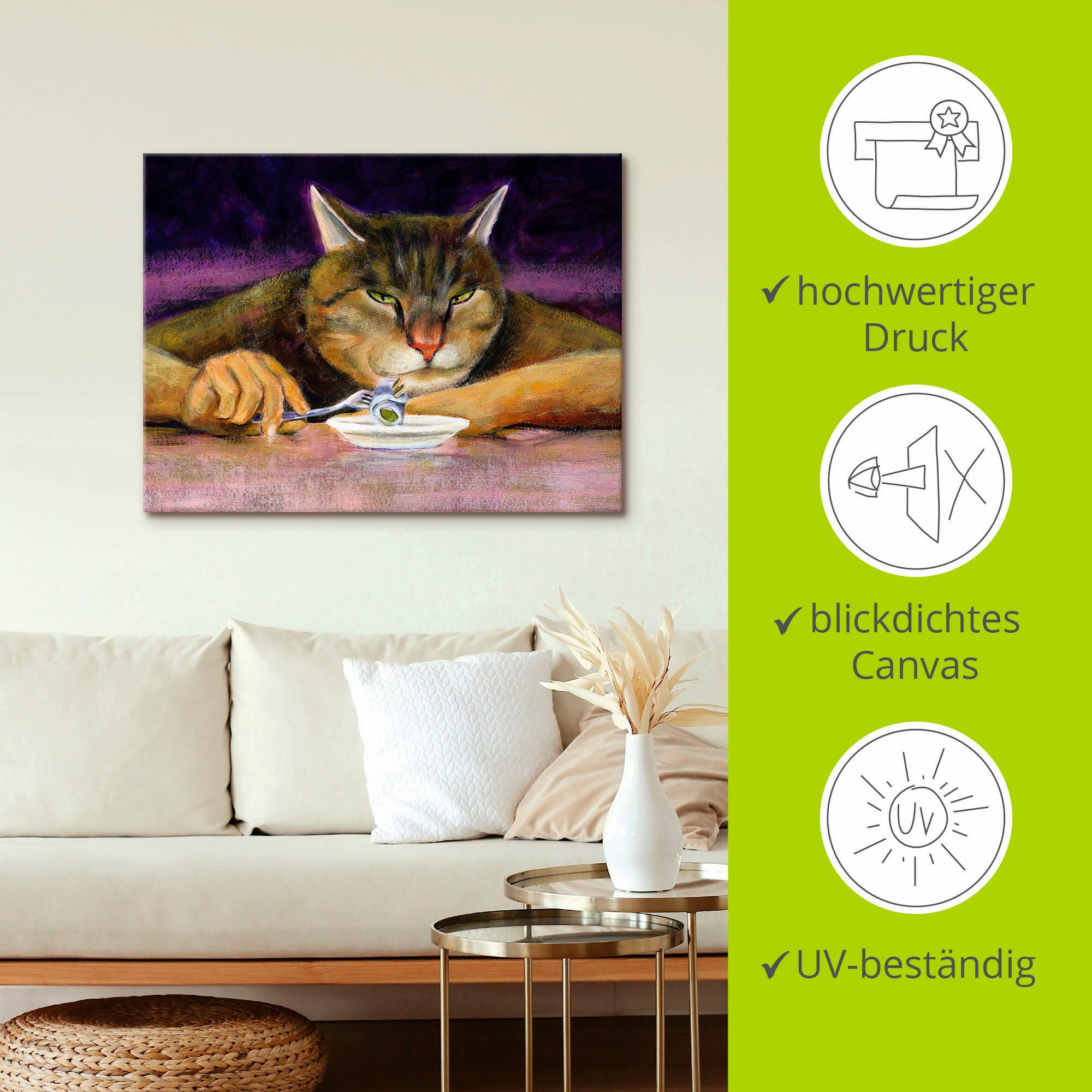 Artland Artprint Kattengejammer als artprint op linnen, poster in verschillende formaten maten