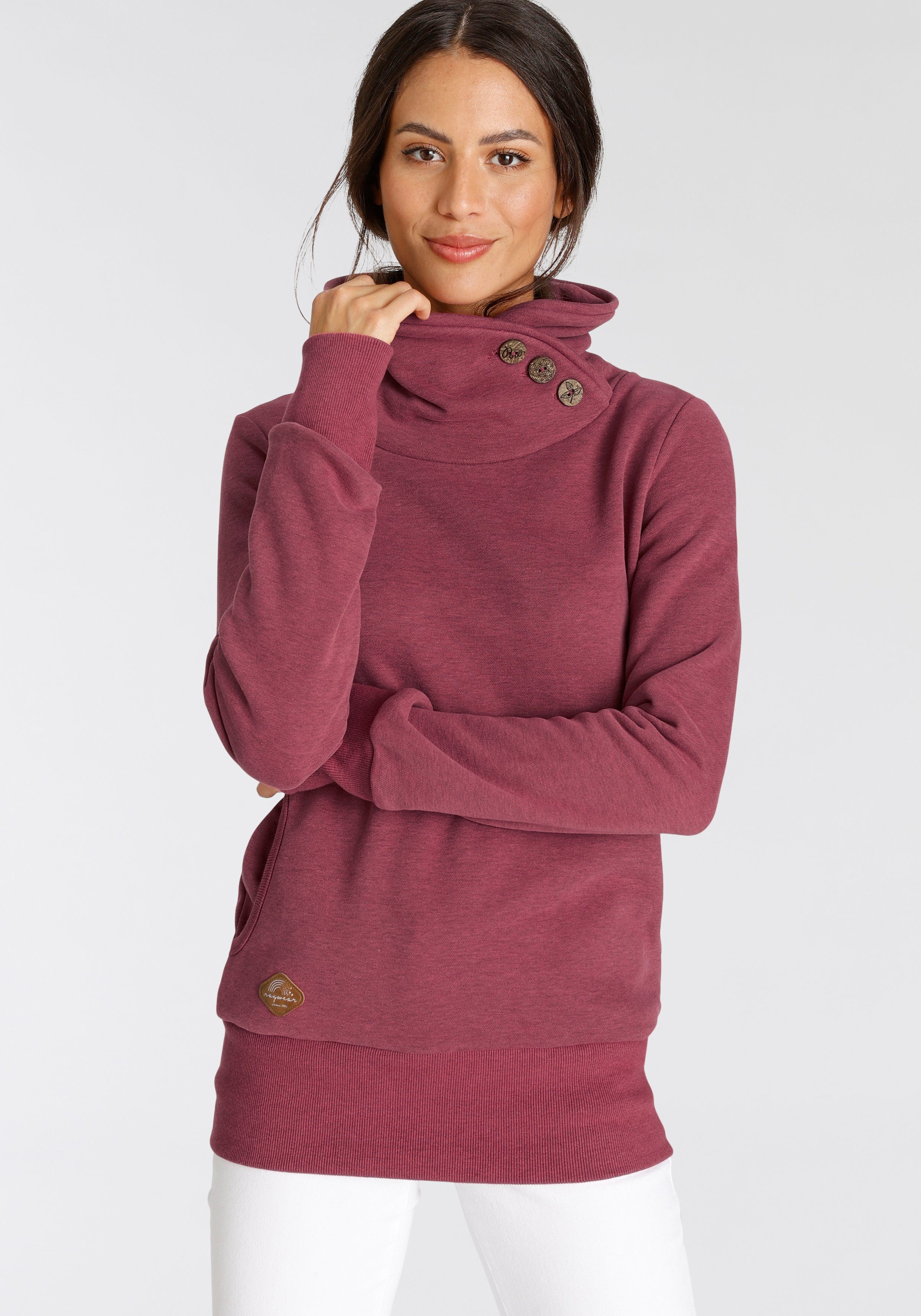 Ragwear Sweatshirt ANGELLIKA O met asymmetrische sjaalkraag